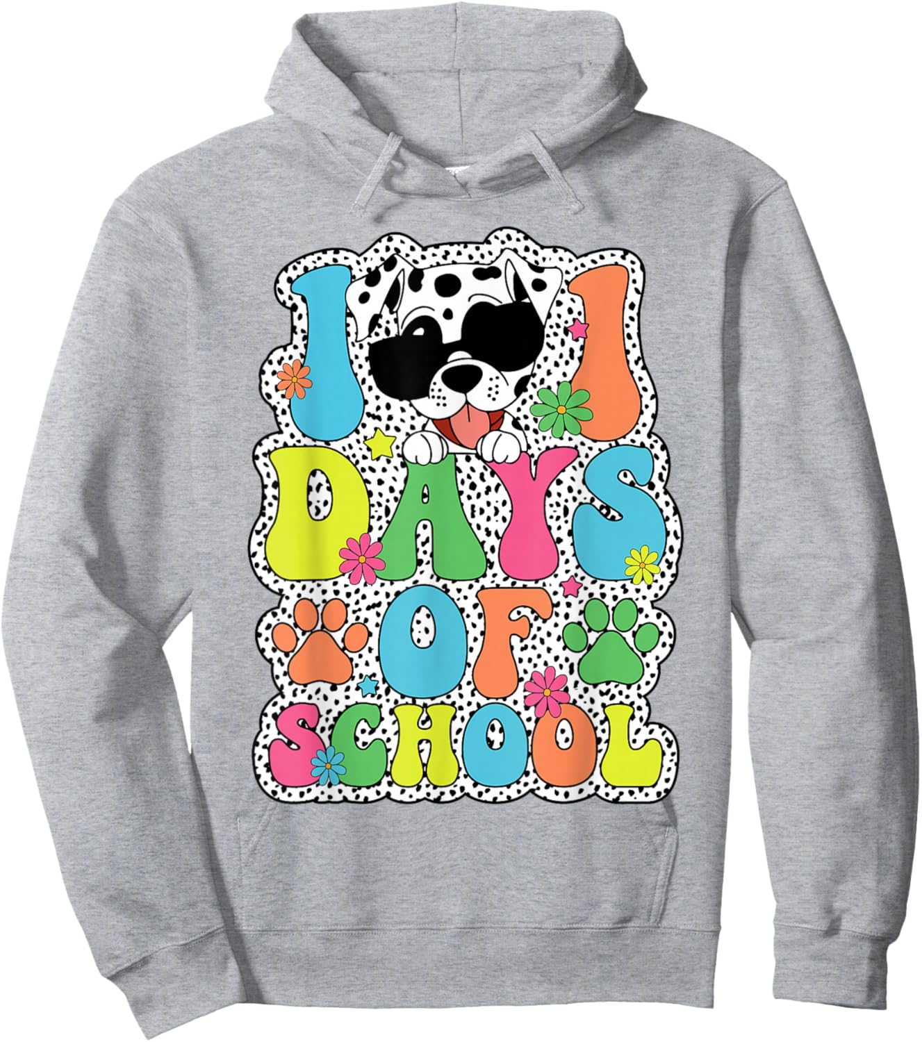 100 Days Of School Dalmatian Dog Boy Kid 100th Day Of School Hoodie - Hoodie | Ash