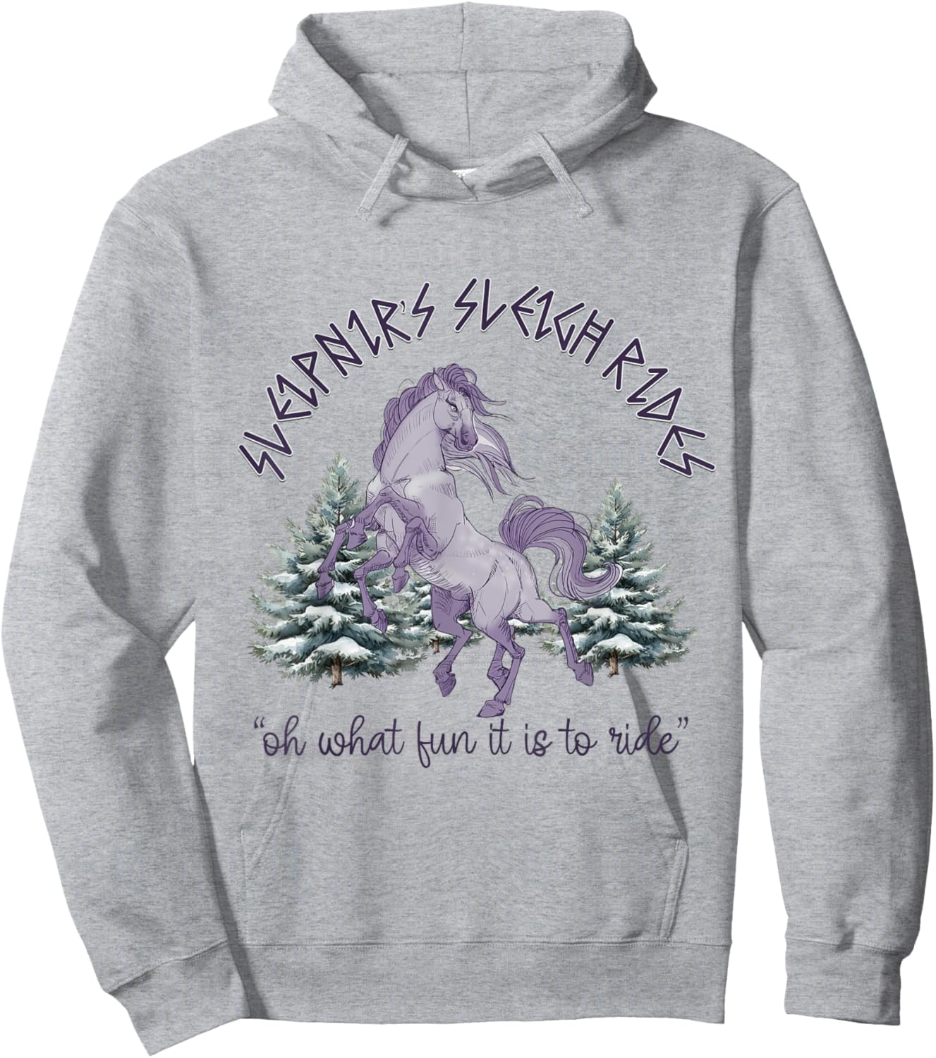 Odin Sleipnir Horse norse nordic Viking Christmas Yule Hoodie - Hoodie | Ash