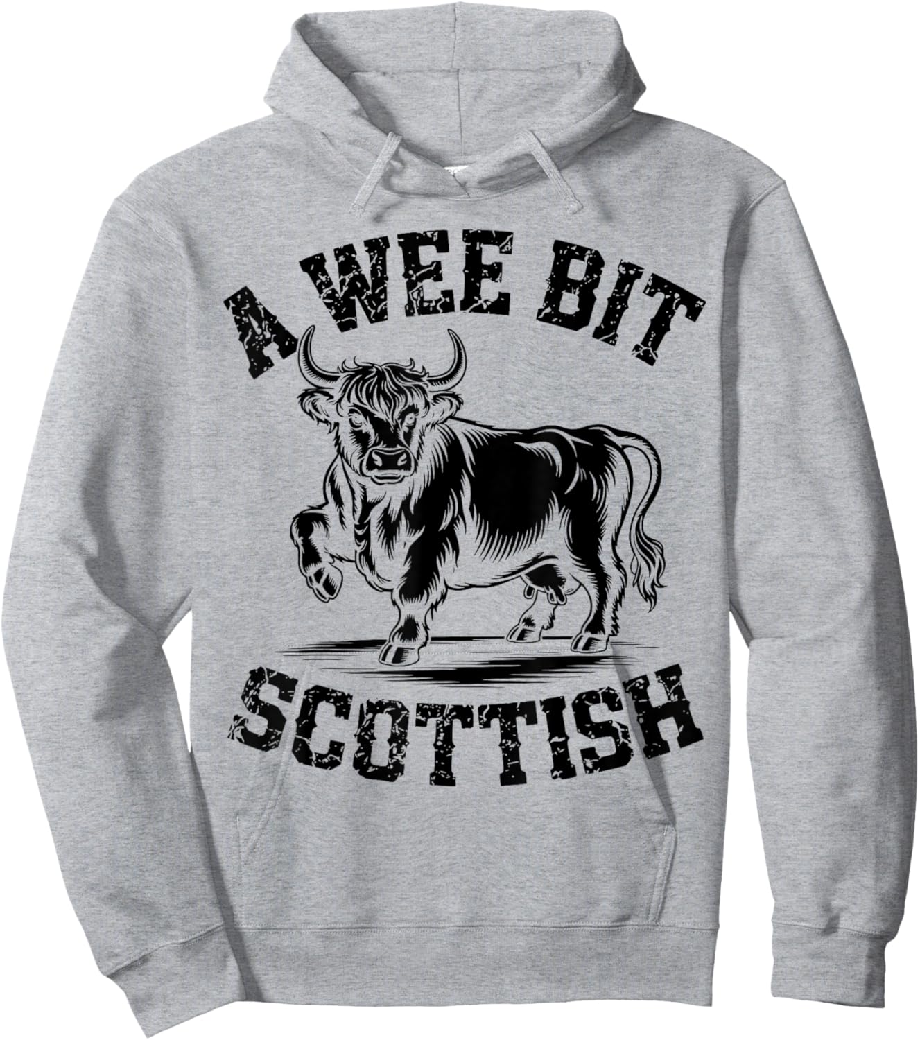 A Wee Bit Scottish Highland Cow Country Hoodie - Hoodie | Ash
