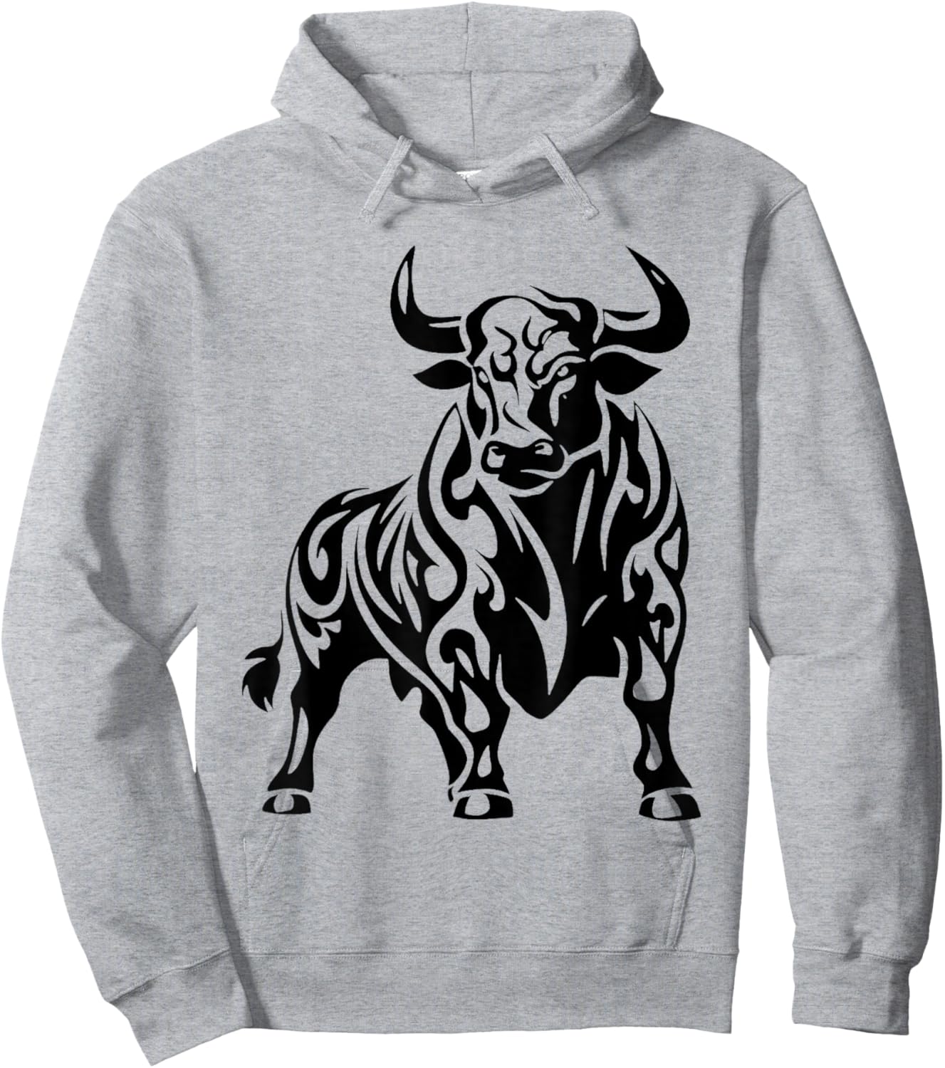 Wild and Powerful Bull - Majestic pattern Hoodie - Hoodie | Ash