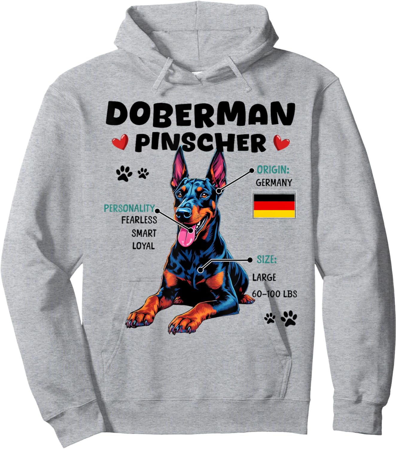 Doberman Pinscher Owner Funny Doberman Lover Hoodie - Hoodie | Ash