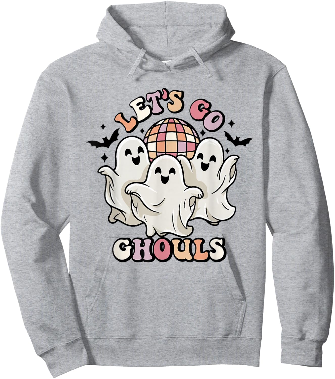 Lets Go Ghouls Halloween Disco Ghosts Hoodie - Hoodie | Ash