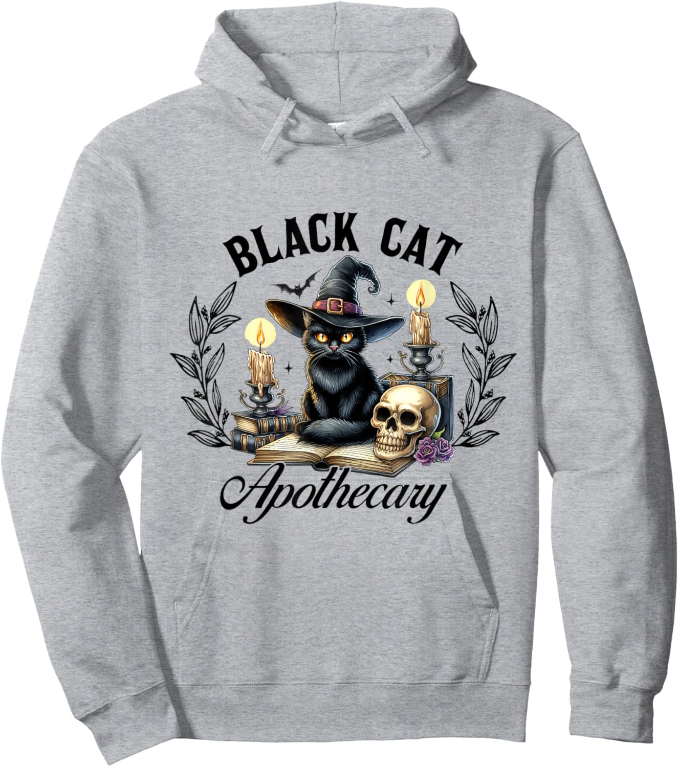 Black Cat Apothecary Funny Halloween Witchy Women Pet Love Hoodie - Hoodie | Ash