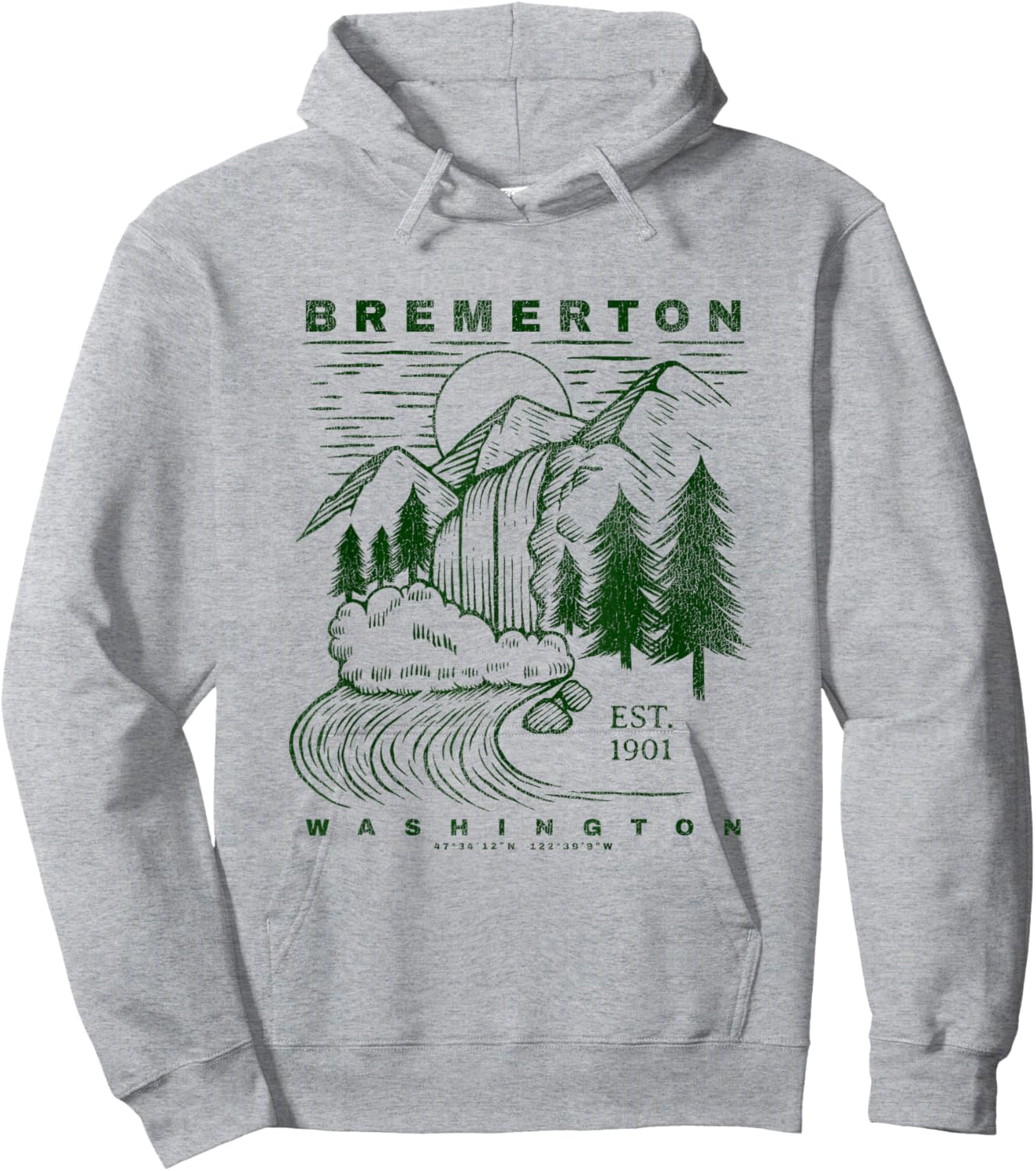 Bremerton Washington Neat Travel Souvenir Rustic Bremerton Hoodie - Hoodie | Ash