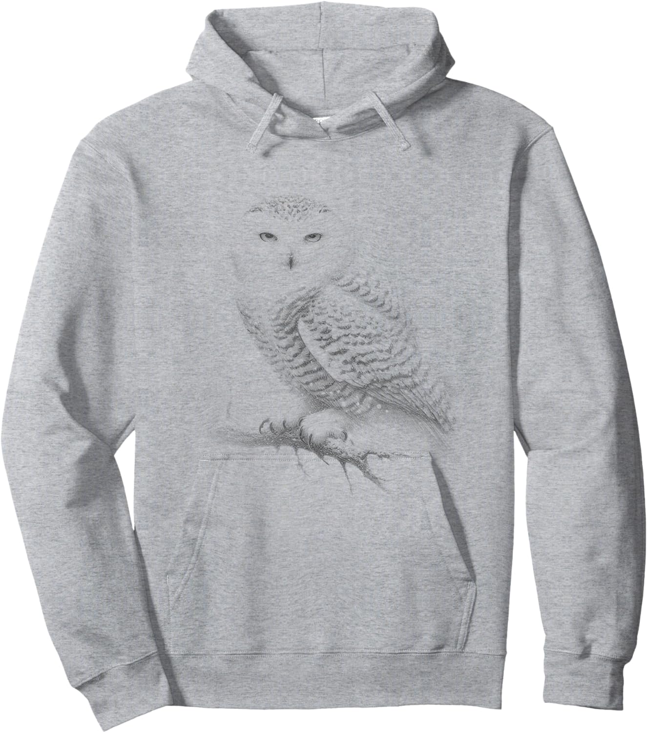 Vintage Snowy Owl Drawing Art Design Hoodie - Hoodie | Ash