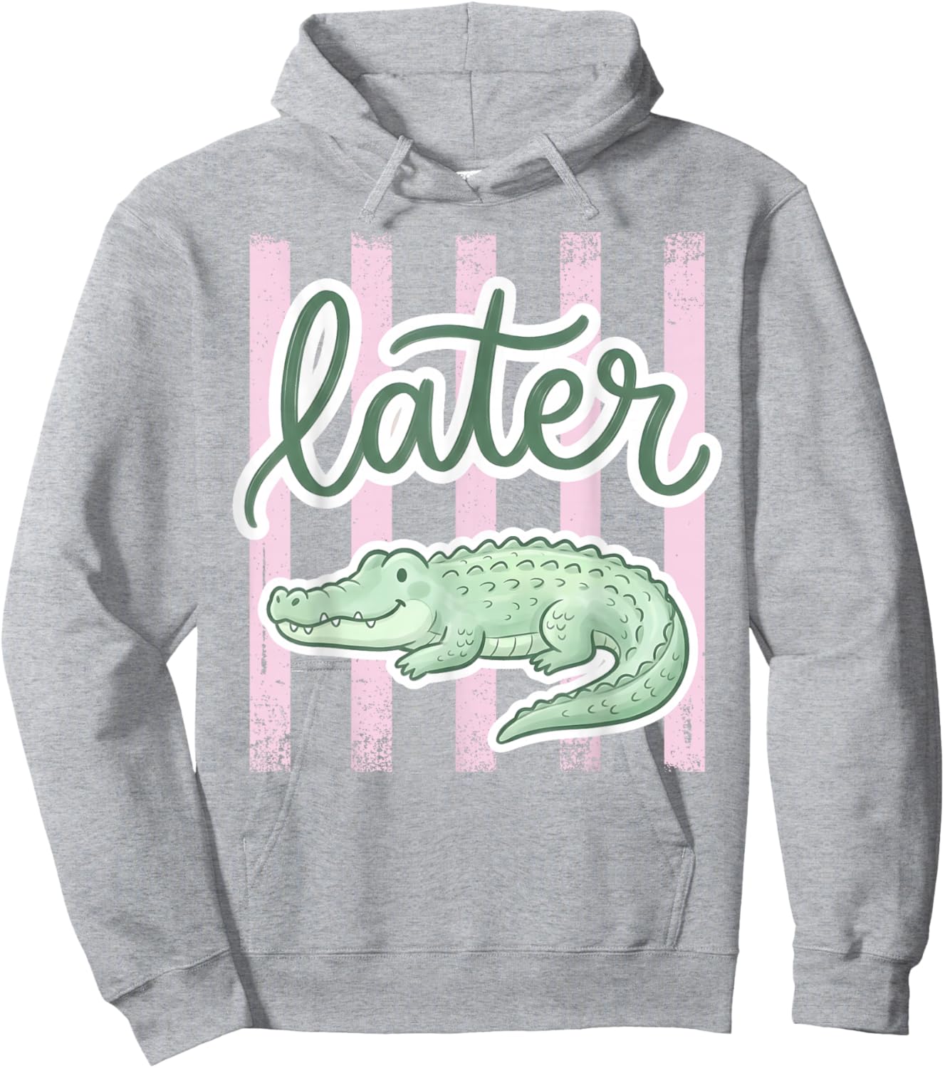 Preppy Later Gator Cute Crocodile Graphic Last Day of School Hoodie - Hoodie | Ash