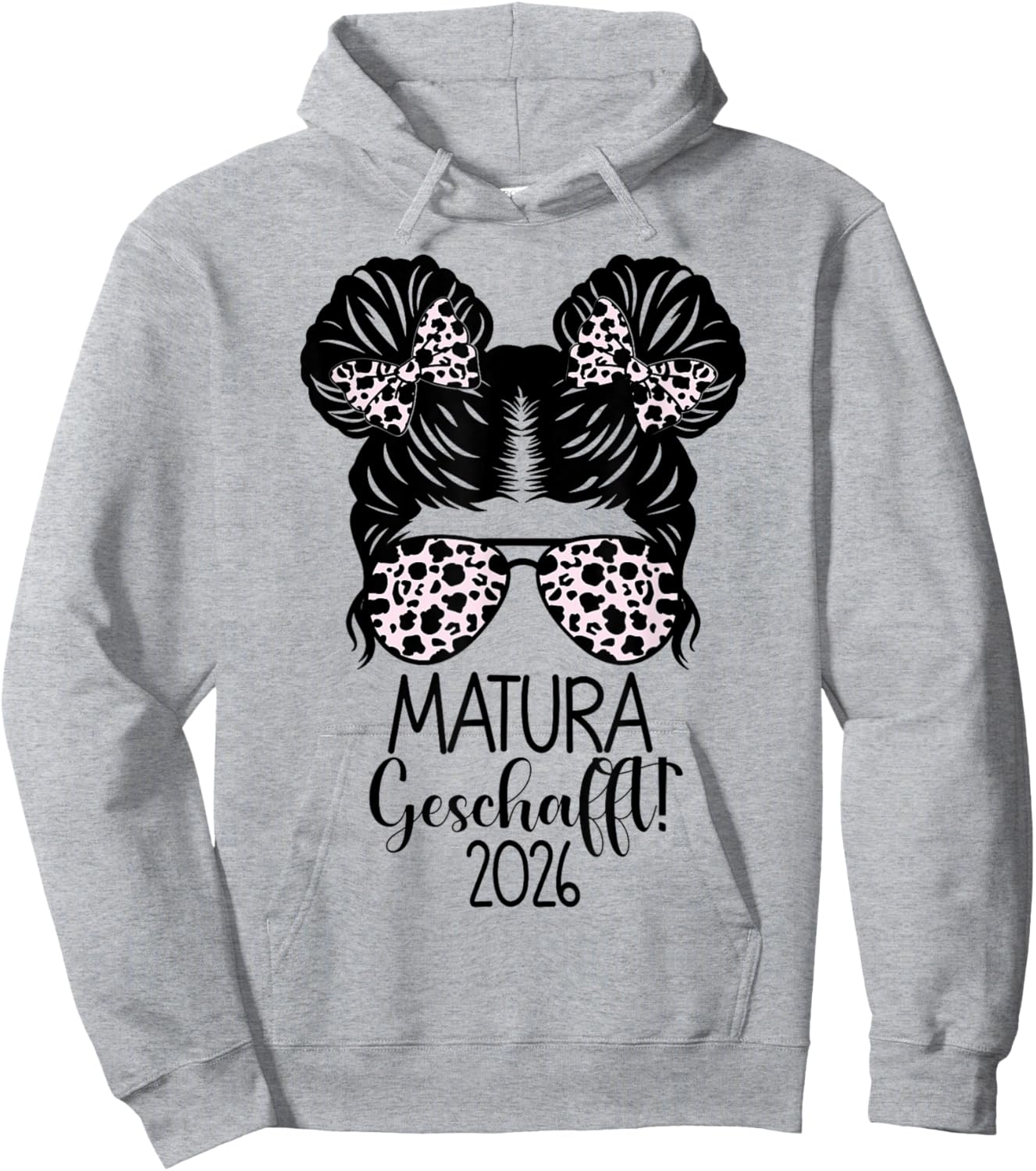 Matura Geschafft 2026 Messy Bun Maturaabschluss Hoodie - Hoodie | Ash