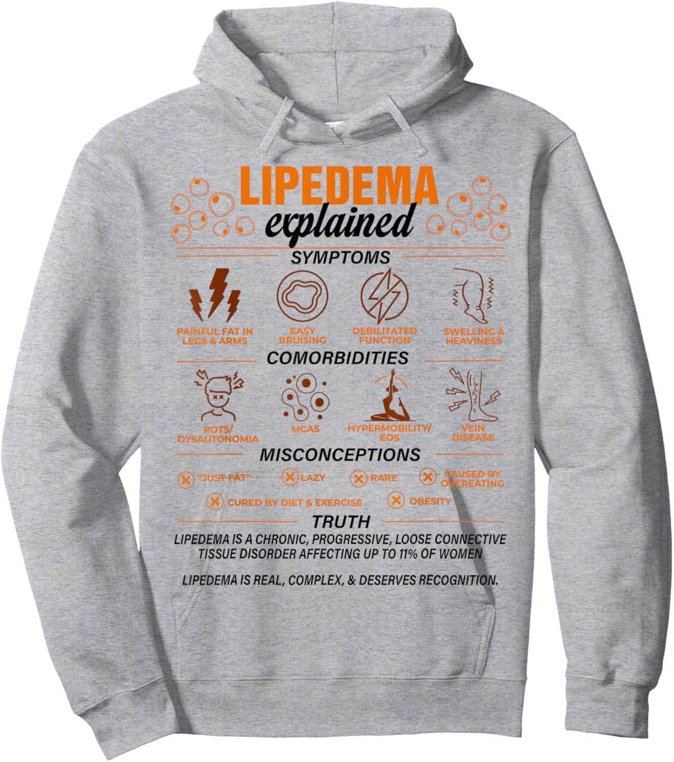Lipedema Awareness Lipedema Warrior Lipedema Explained Hoodie - Hoodie | Ash