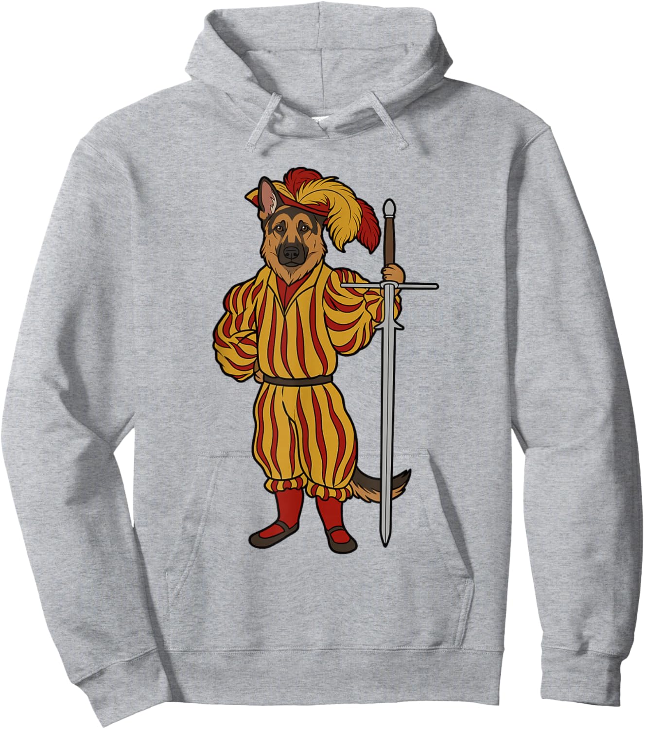 Landsknecht German Shepherd Dog Historical Fencing Guard Hoodie - Hoodie | Ash