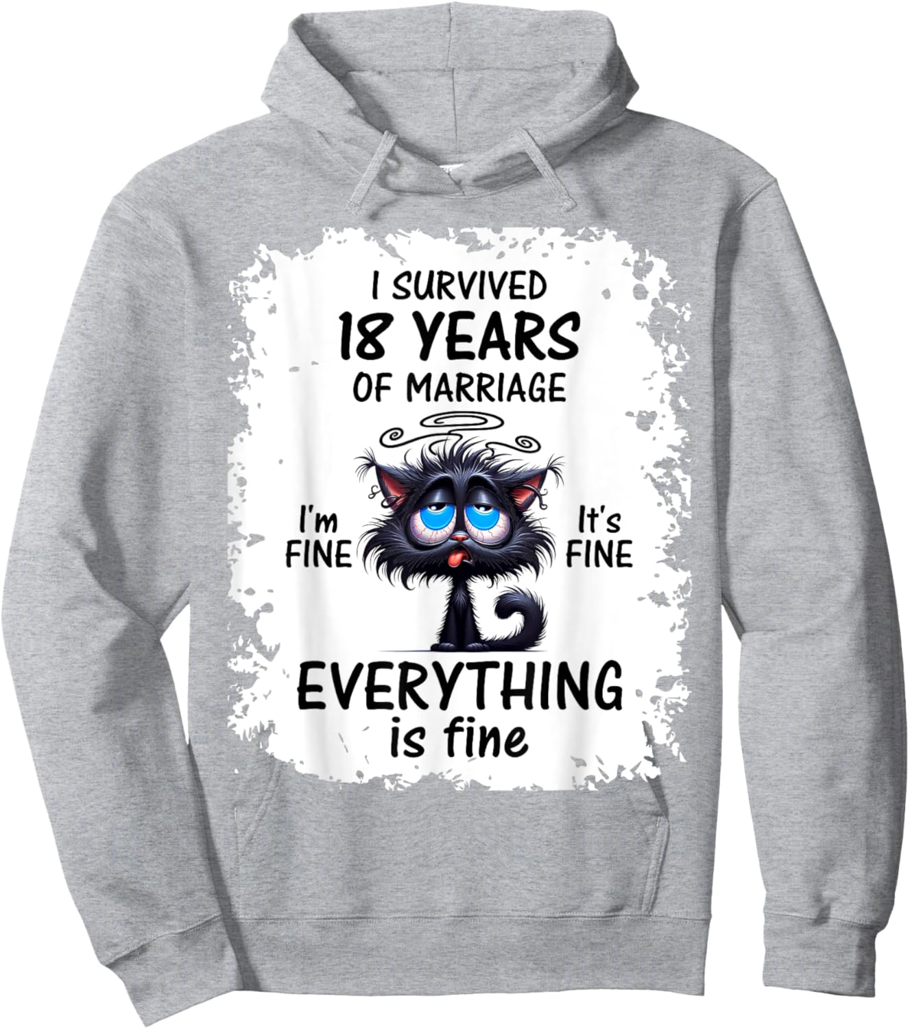 Porcelain Wedding I Survived 18 Years Of Marriage Hoodie - Hoodie | Ash