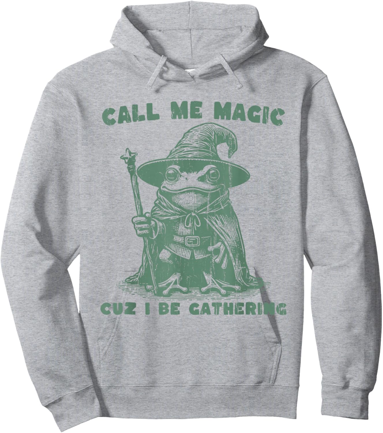 Call Me Magic Cuz I Be Gathering, Funny Wizard Frog Meme Hoodie - Hoodie | Ash
