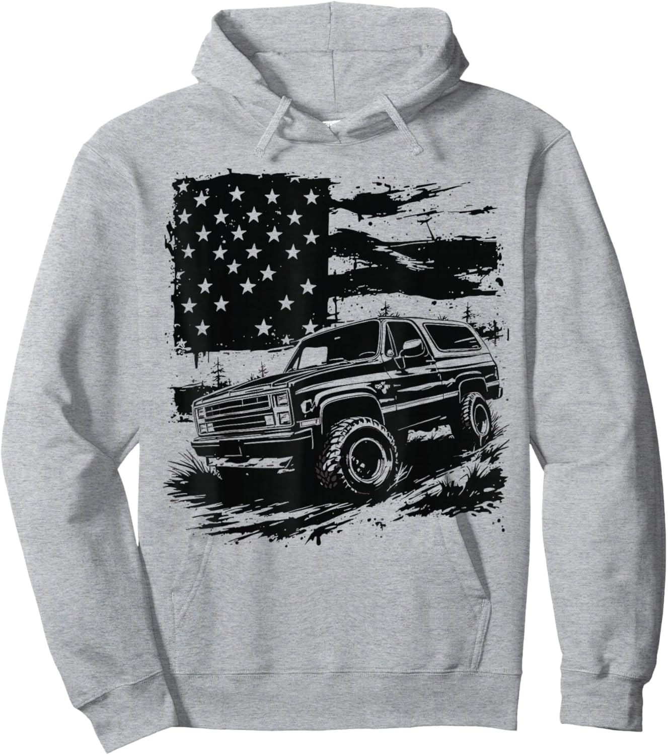 73-91 K5 Blaze Second Generation Patriotic USA Flag K5 Hoodie - Hoodie | Ash