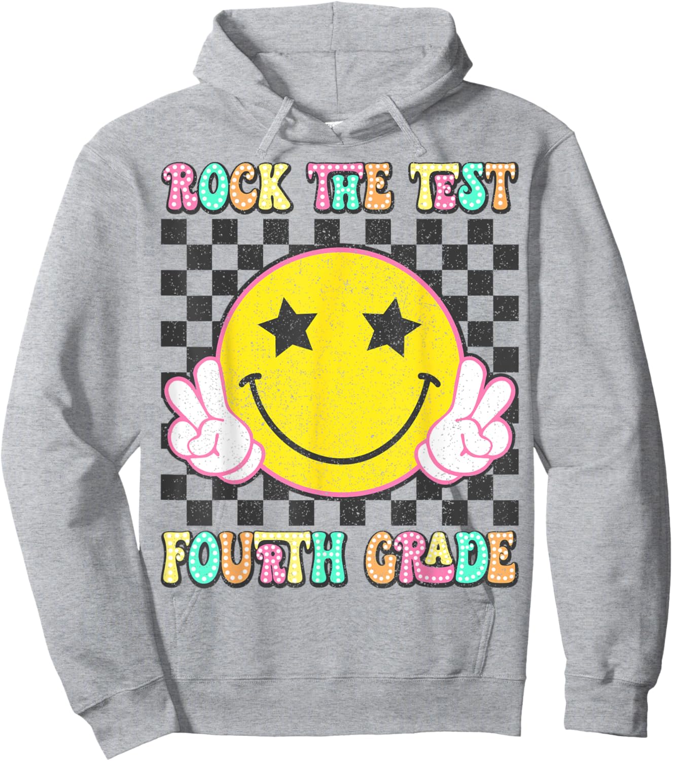 Rock The Test Day 4th Grade Teacher Fourth Grade Testing Day Hoodie - Hoodie | Ash