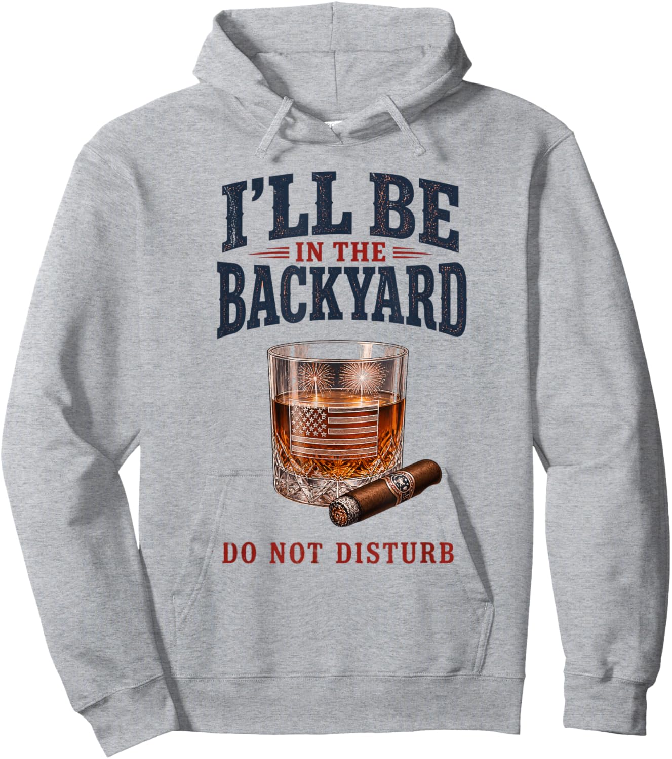 I'll Be in The Backyard Cigar Hoodie - Hoodie | Ash