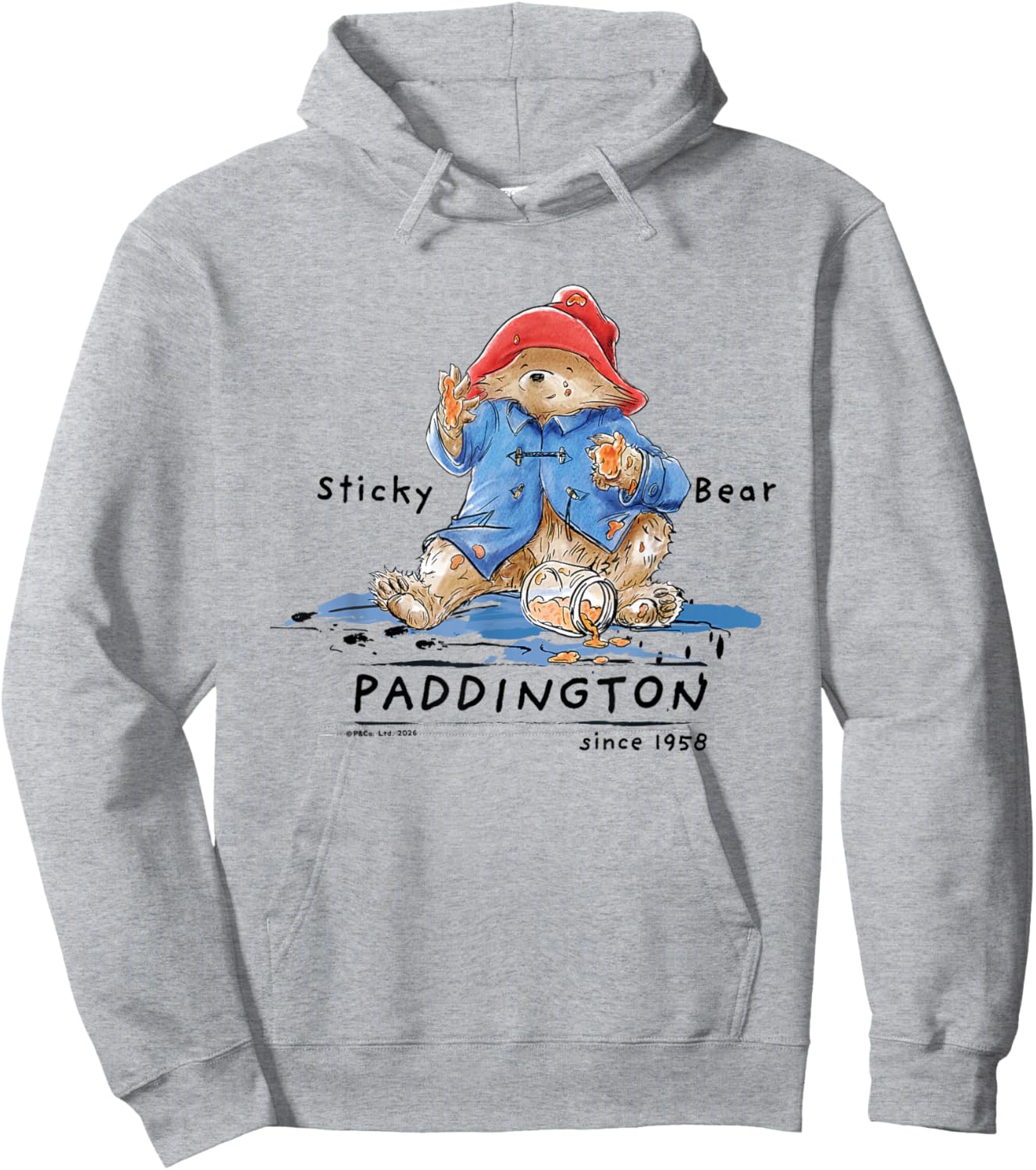 Paddington Sticky Bear Classic Illustration Hoodie - Hoodie | Ash
