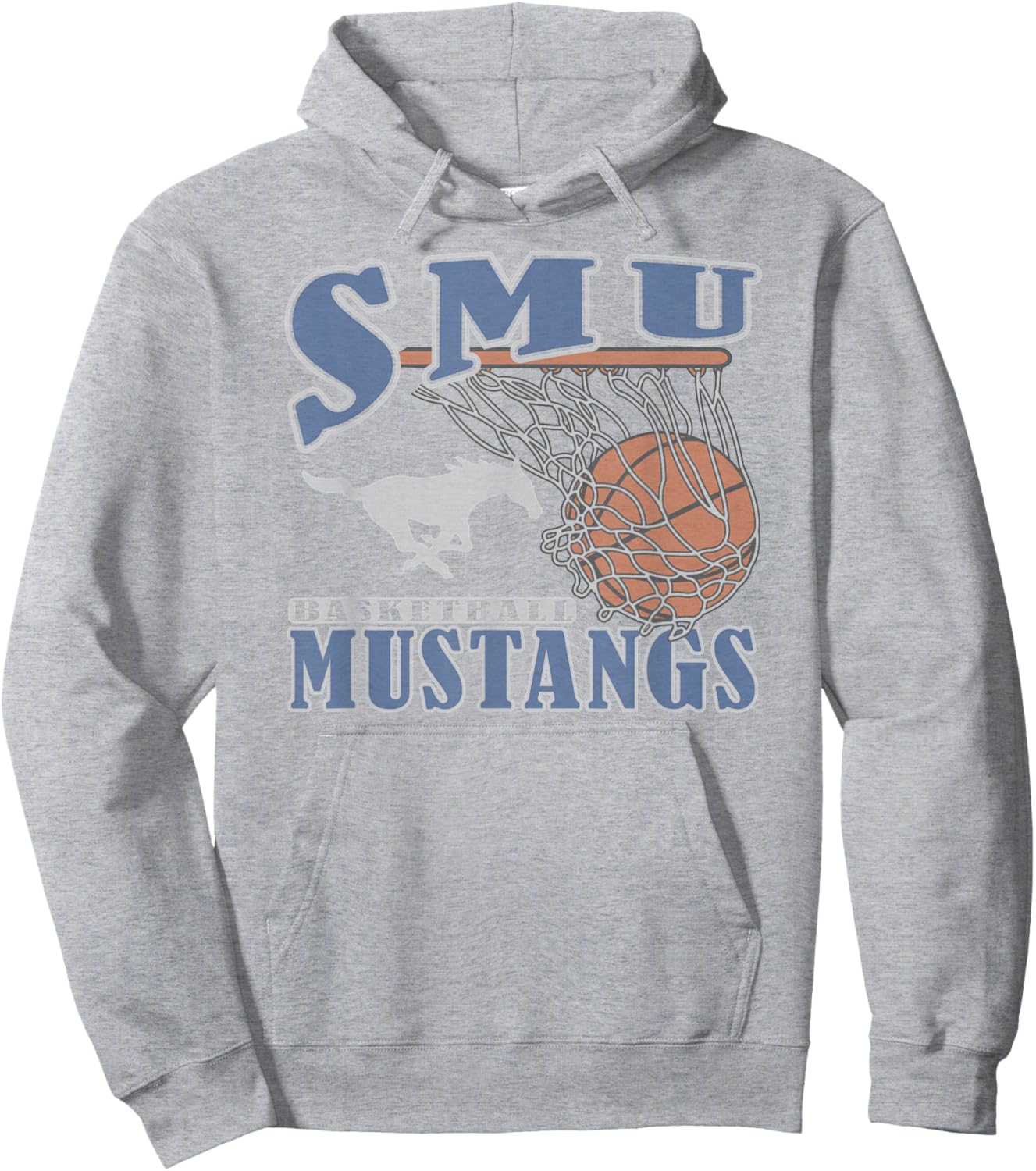 SMU Mustangs Basketball Vintage Lift Red Hoodie - Hoodie | Ash