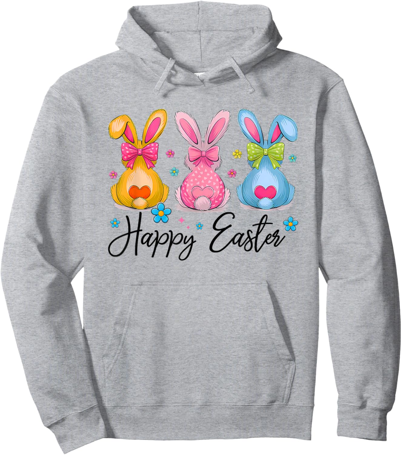 Happy Easter Cute Coquette Easter Bunny Rabbit Women Girl Hoodie - Hoodie | Ash
