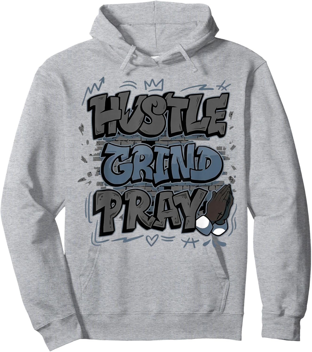 Hustle Grind Pray Hoodie - Hoodie | Ash