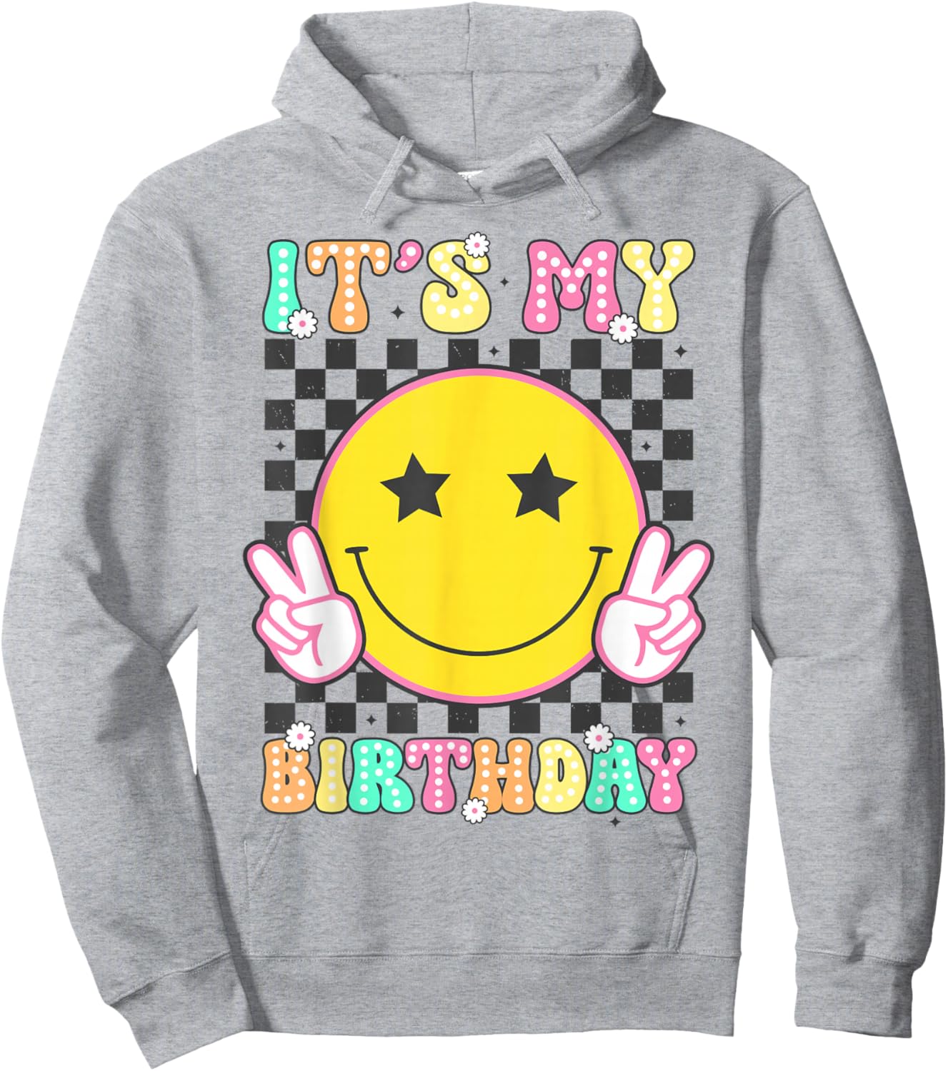 Groovy It's My Birthday Girls Women Teens Kid Bday Flower Hoodie - Hoodie | Ash