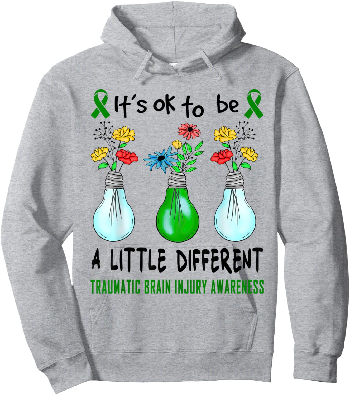 It's Ok To Be A Little Different Traumatic Brain Injury TBI Hoodie - Hoodie | Ash