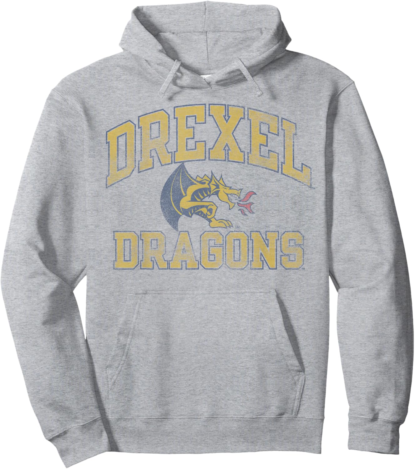 Drexel Dragons Vintage Worn Gray Officially Licensed Hoodie - Hoodie | Ash