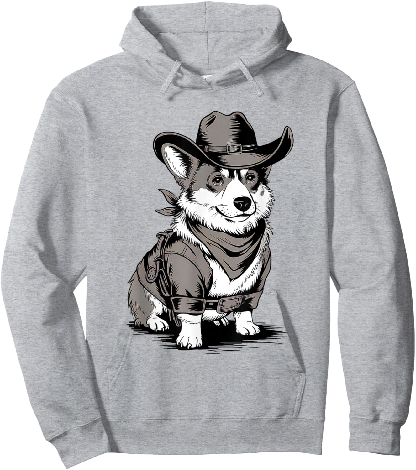 Funny Corgi Cowboy Western Corgi Lover Country Corgi Hoodie - Hoodie | Ash