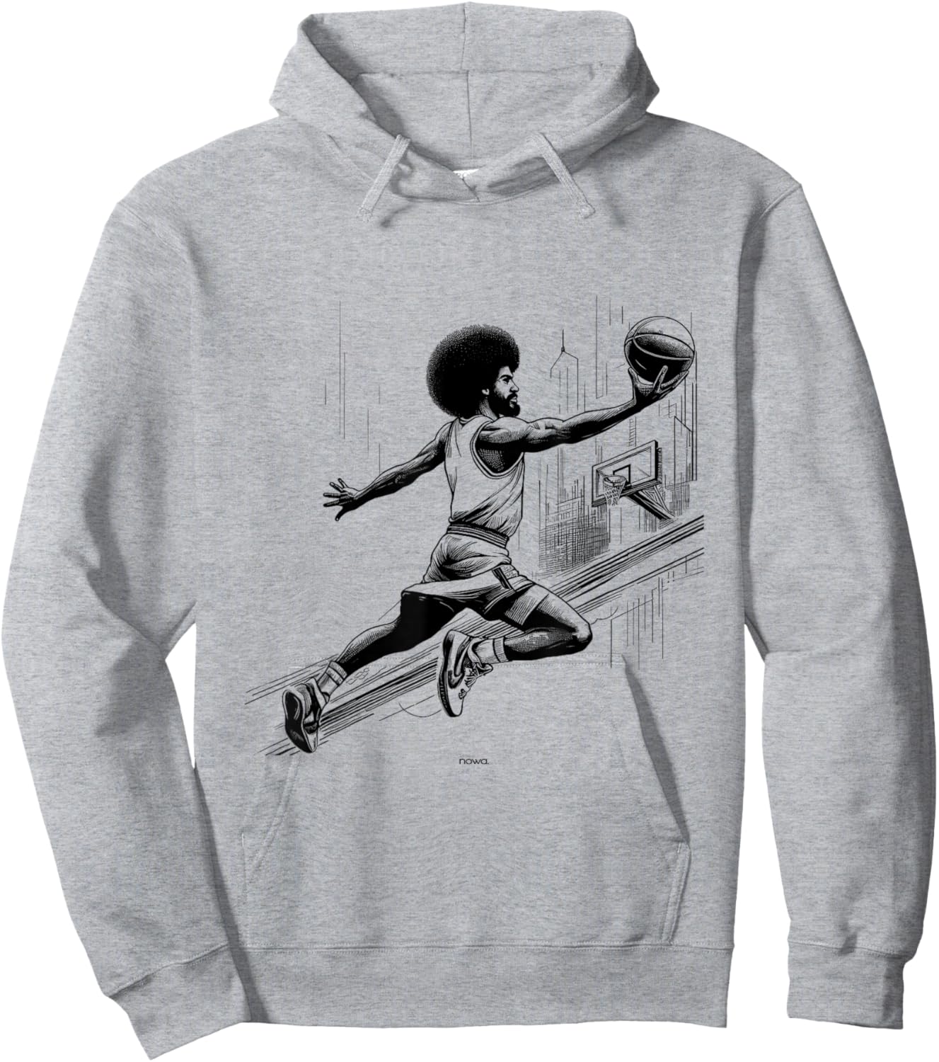 Legendary Doctor J Julius Afro Layup City Hoodie - Hoodie | Ash