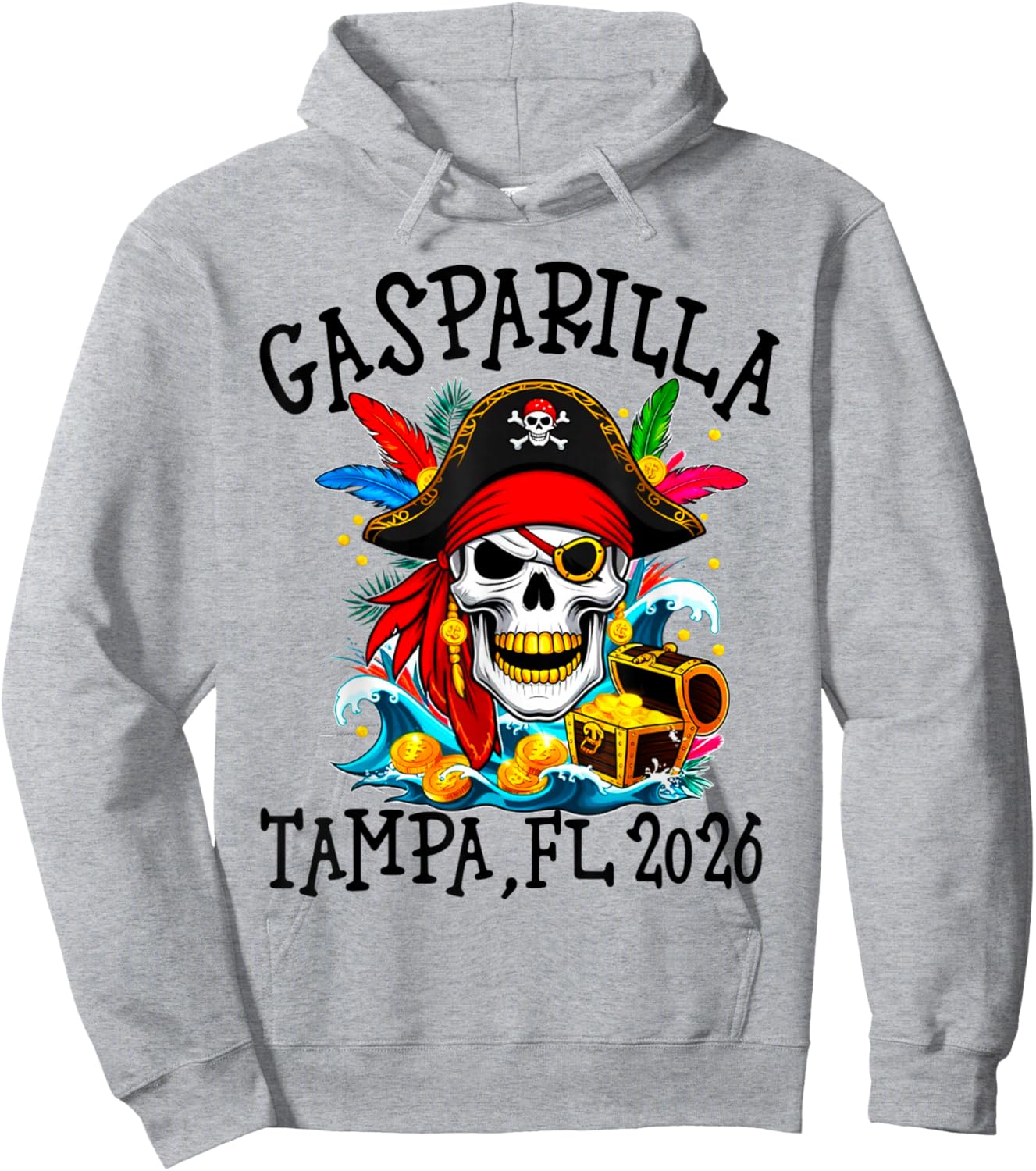 Gasparilla 2026 Pirate Festival Tampa FL Hoodie - Hoodie | Ash