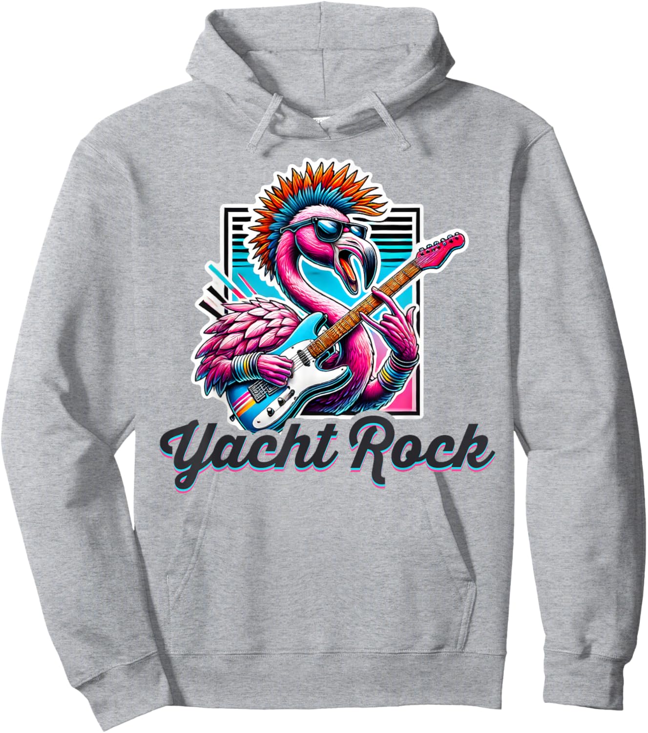 Yacht Rock Flamingo Retro Style, 70s 80s Soft Rock Retro Hoodie - Hoodie | Ash