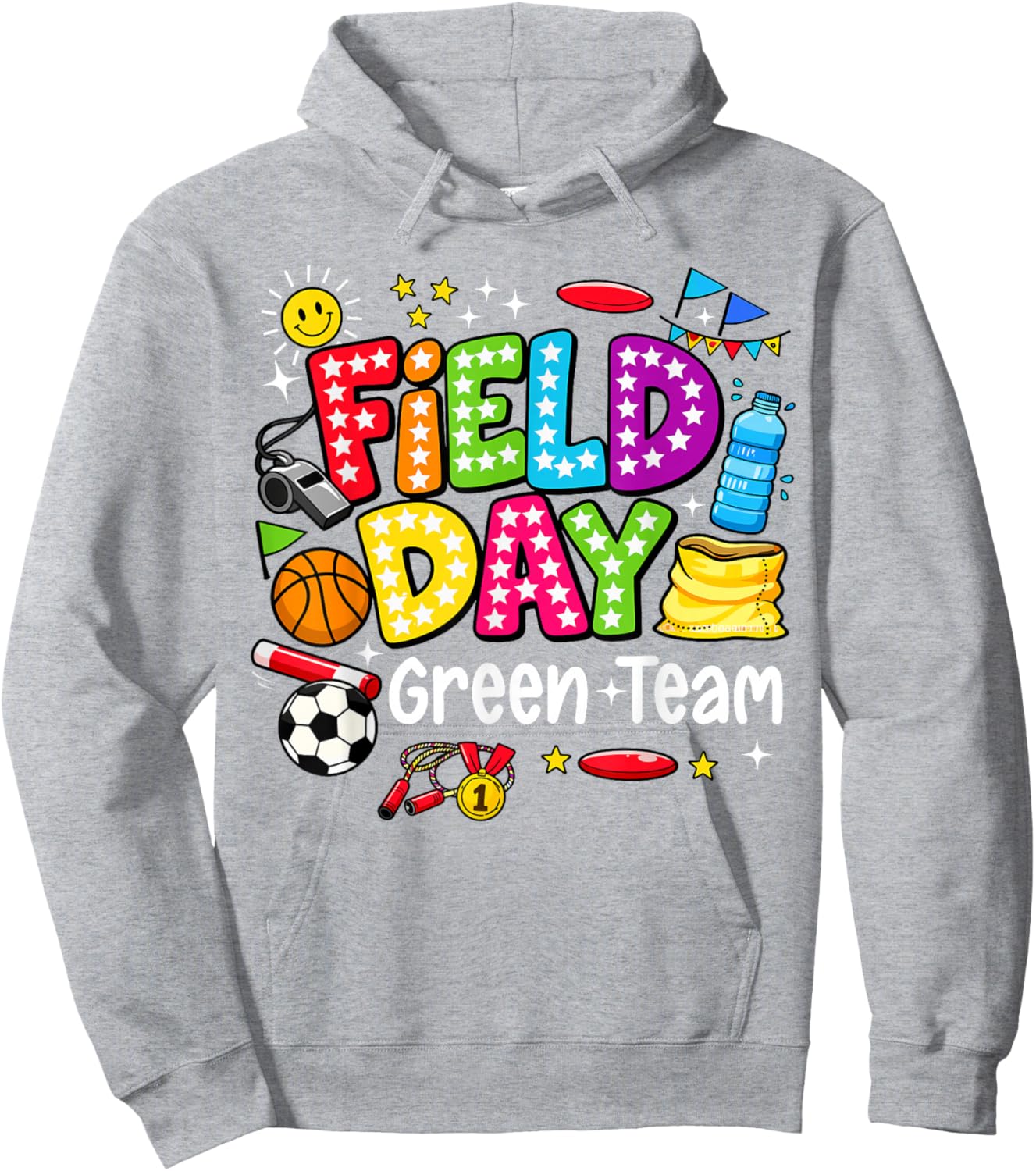 Field Day Green Team Funny for Kids Teacher Field Day Games Hoodie - Hoodie | Ash