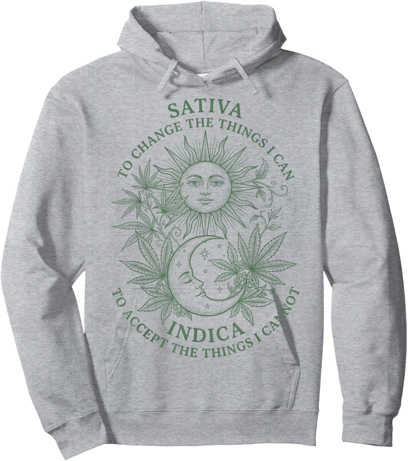 Weed Sativa to Change Indica to Accept Retro Stoner Adults Hoodie - Hoodie | Ash