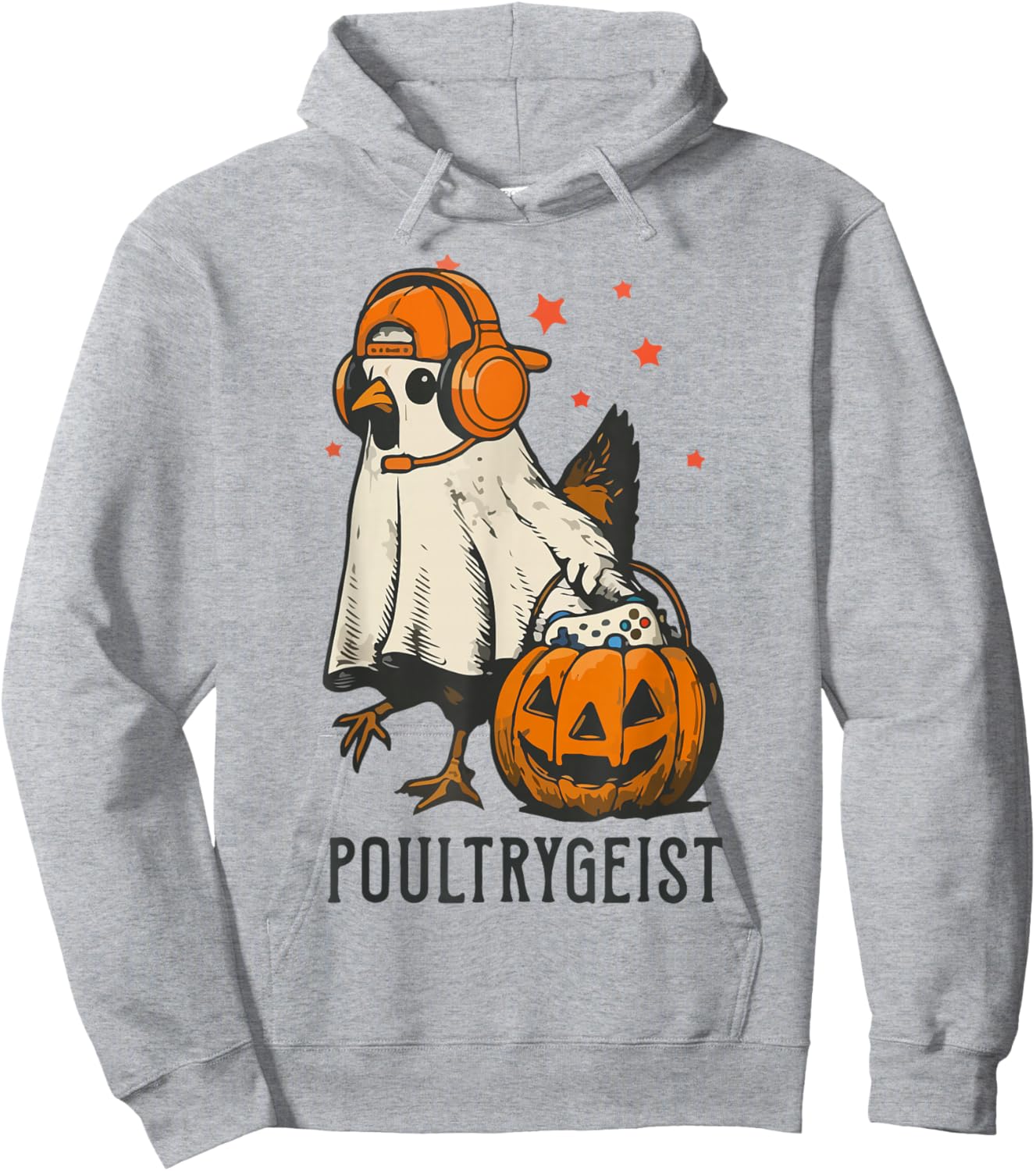 Poultrygeist Gamer Chicken Ghost Fall Spooky Season Costume Hoodie - Hoodie | Ash