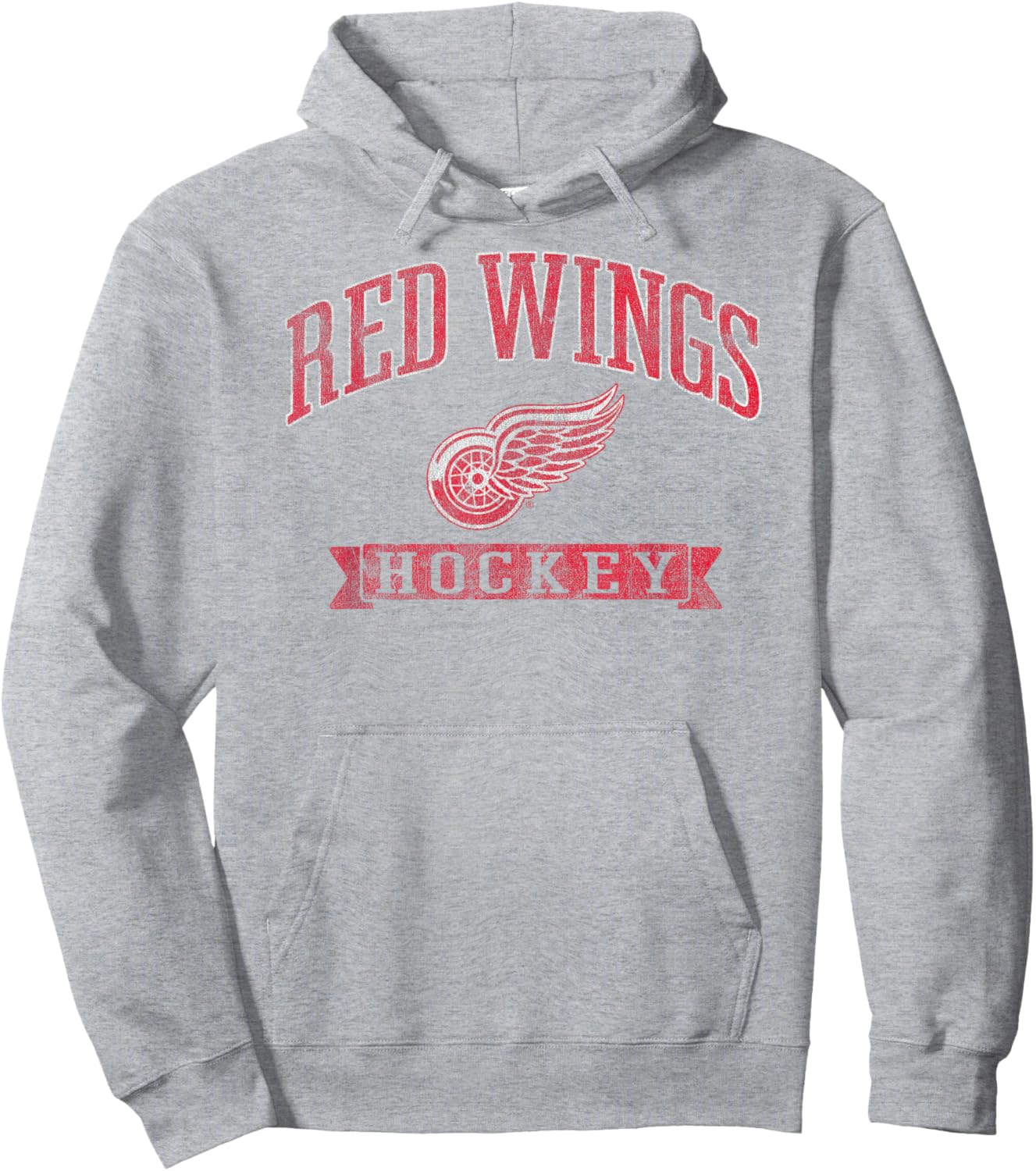Detroit Red Wings Vintage Hockey Gray Officially Licensed Hoodie - Hoodie | Ash