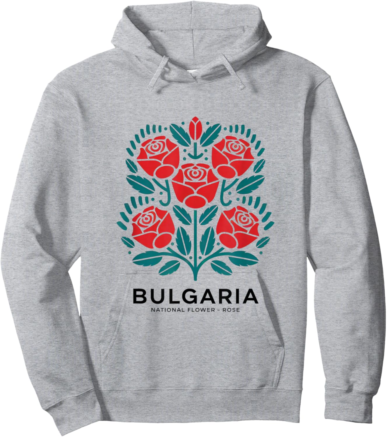 Bulgarian Pink Pattern National Flower Bulgaria Gifts Hoodie - Hoodie | Ash