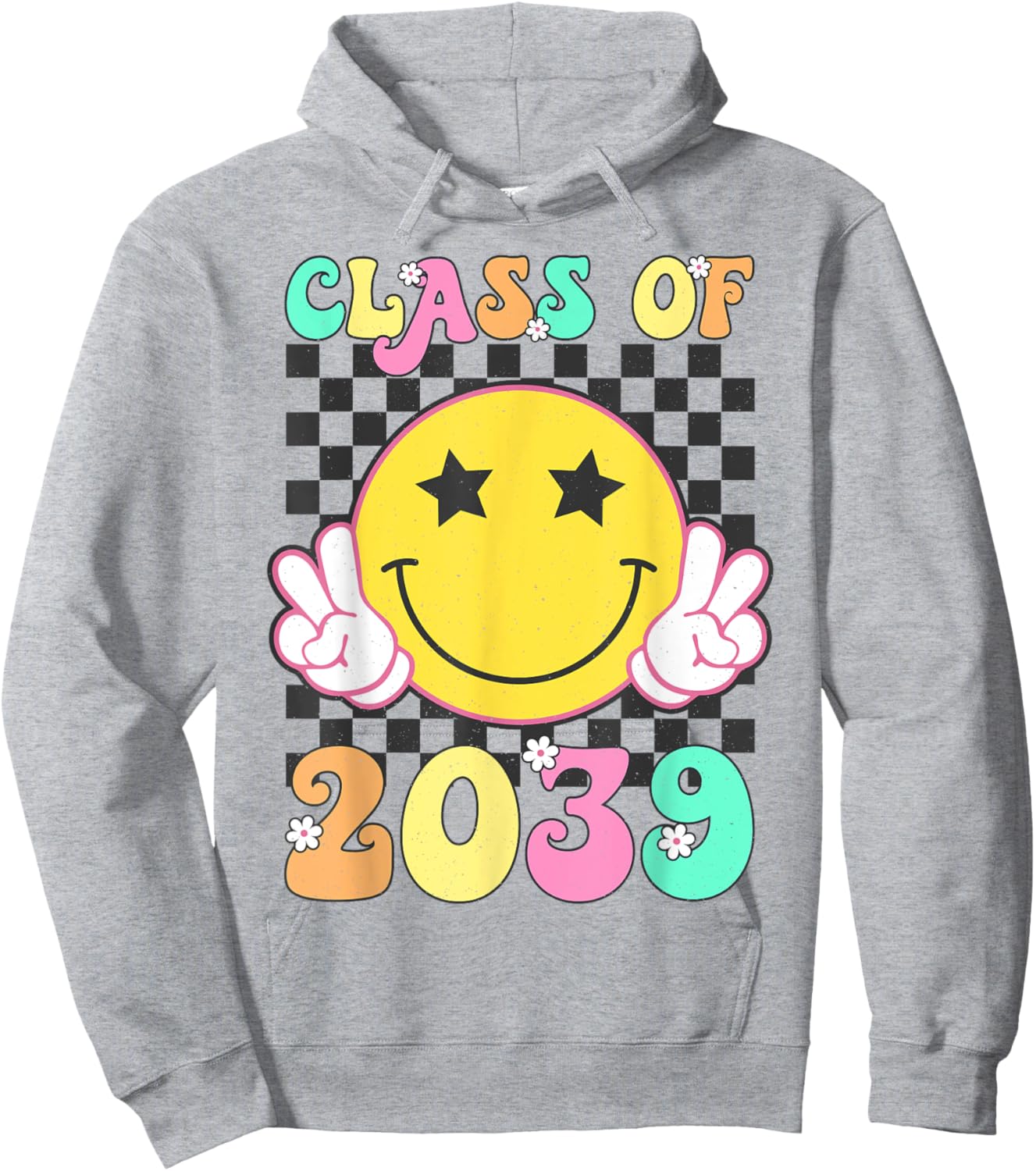 Retro Class of 2039 Grow With Me Back to School Kindergarten Hoodie - Hoodie | Ash