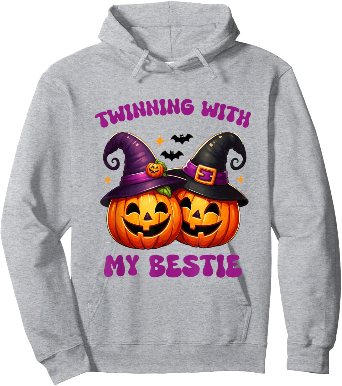 Twinning With My Bestie Halloween Pumpkin And Men Hoodie - Hoodie | Ash