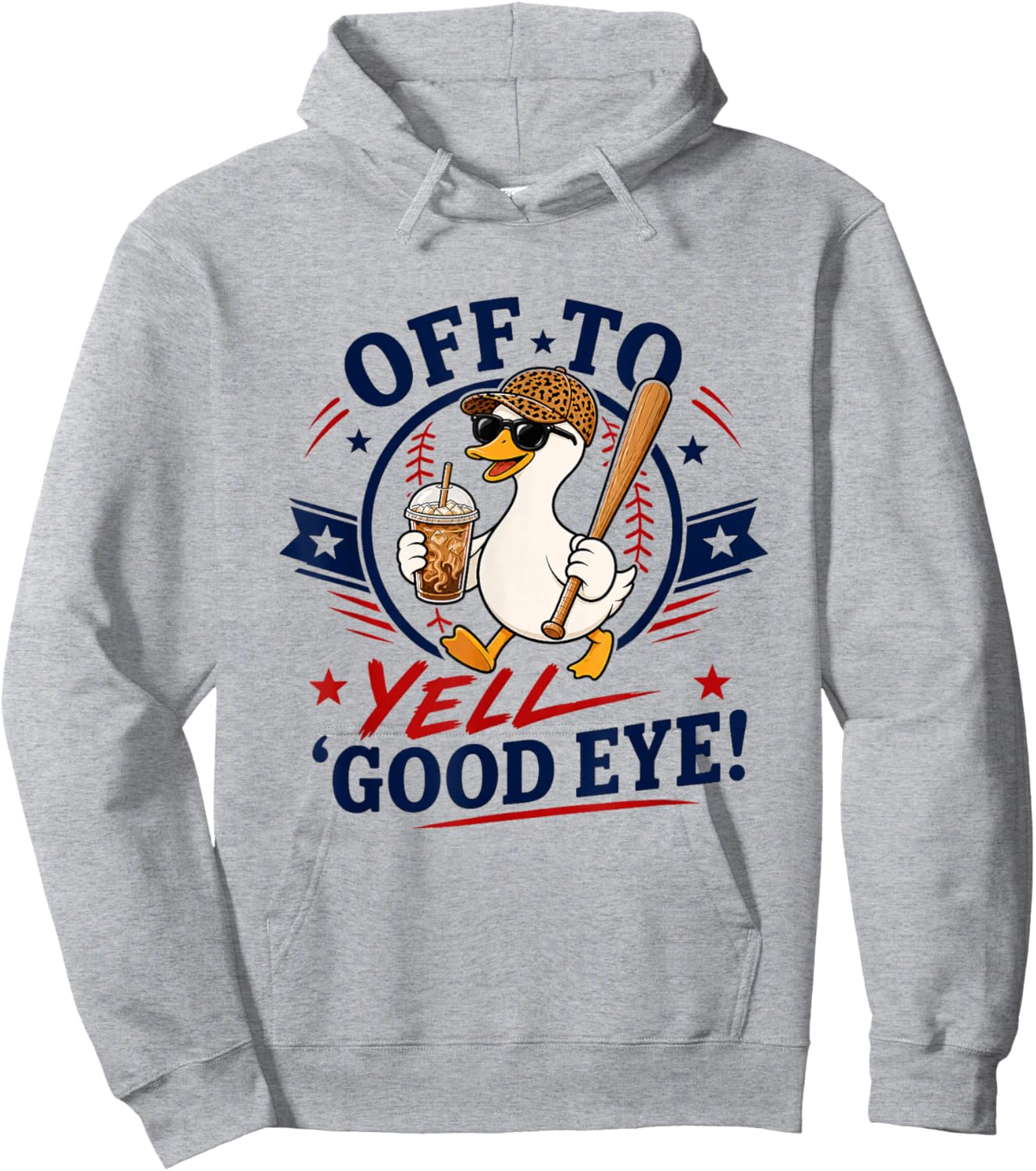 Off to Yell Good Eye Funny Goose Baseball Mom Mother's Day Hoodie - Hoodie | Ash