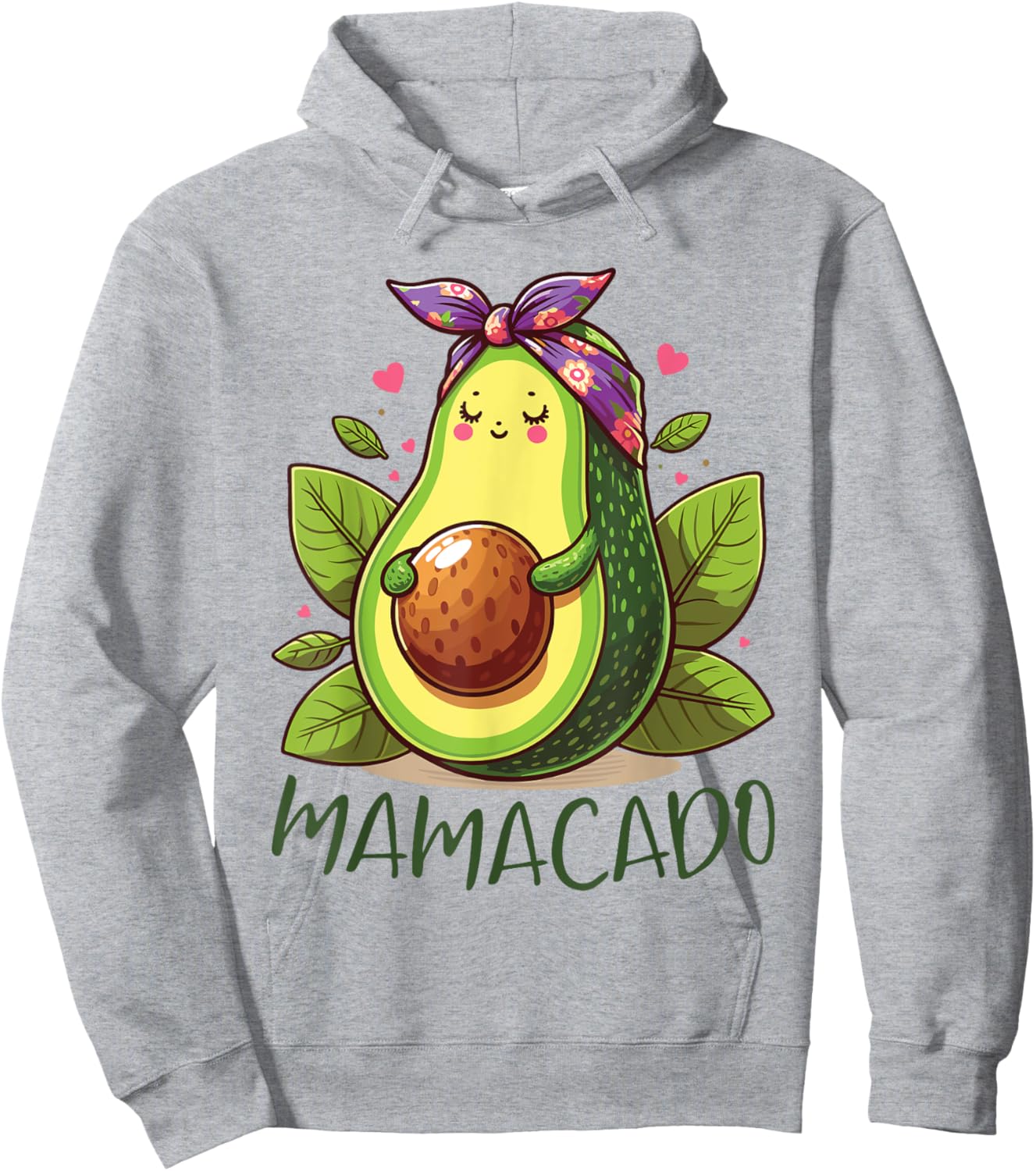 Mother's Day Avocado Lover Pregnancy Announcement Mamacado Hoodie - Hoodie | Ash
