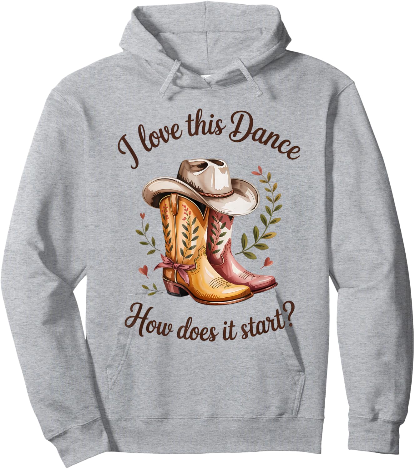 Line Dance with German Text "Ich Liebe diesen Tanz Wie fanger an?" Hoodie - Hoodie | Ash