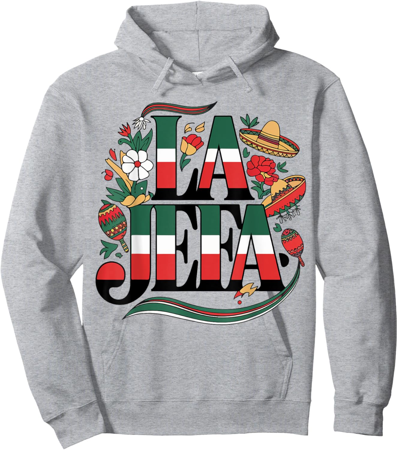 La Jefa Cinco de Mayo Funny Mexican Mom Mother Day Women Hoodie - Hoodie | Ash