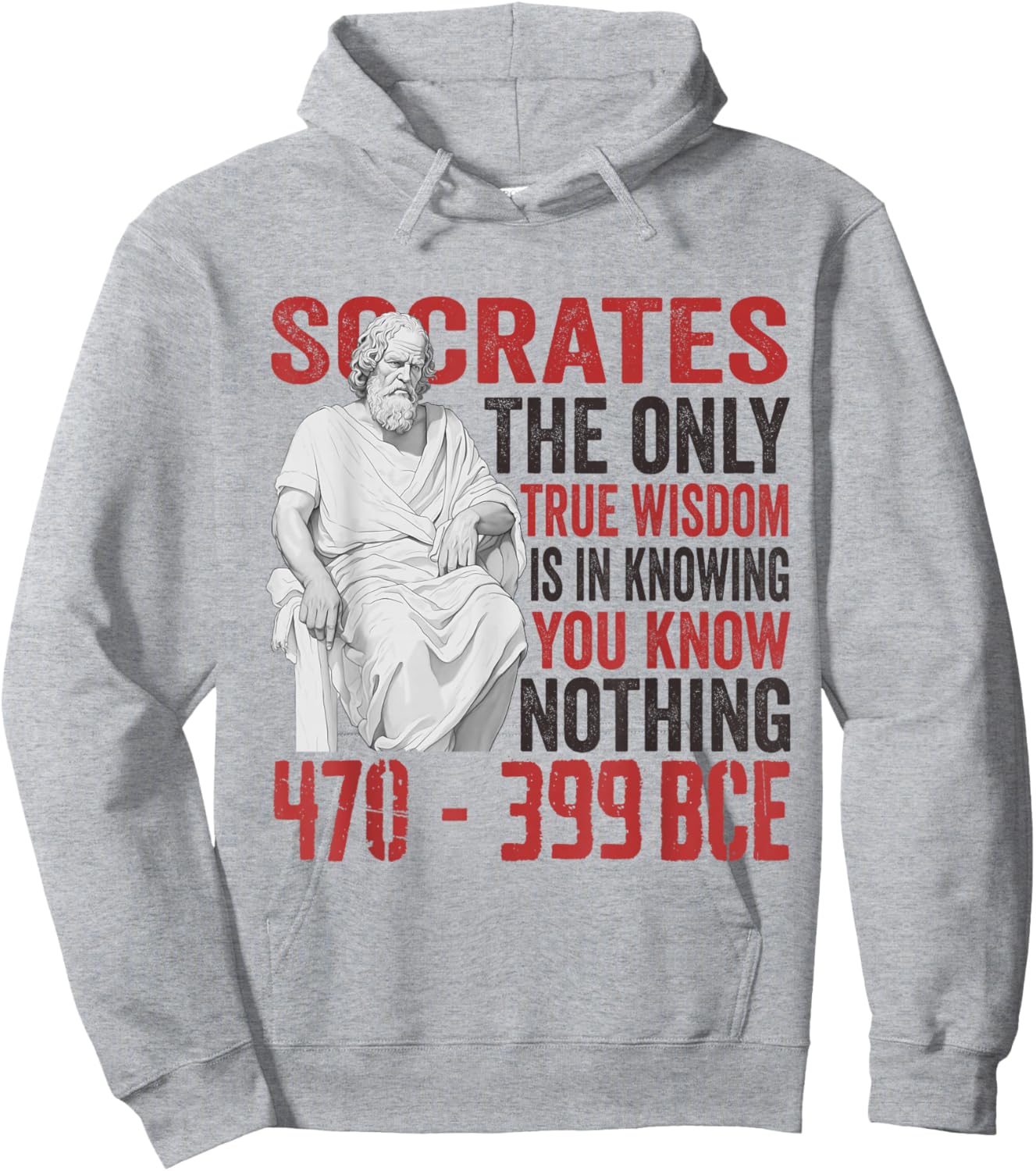 Socrate Ancient Philosopher Quote Classical Greek Philosophy Hoodie - Hoodie | Ash