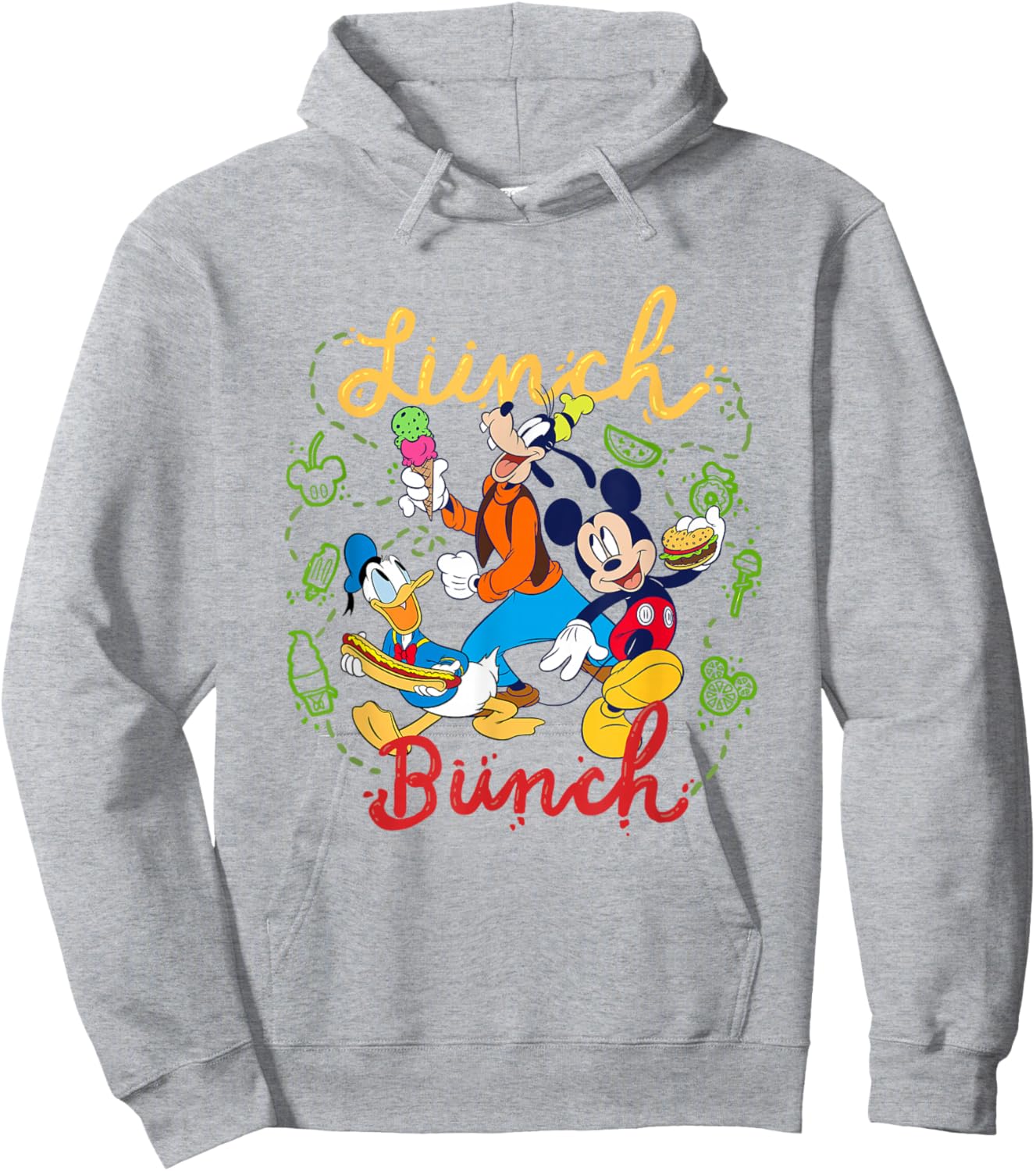 Disney Mickey And Friends Lunch Bunch Retro Group Hoodie - Hoodie | Ash
