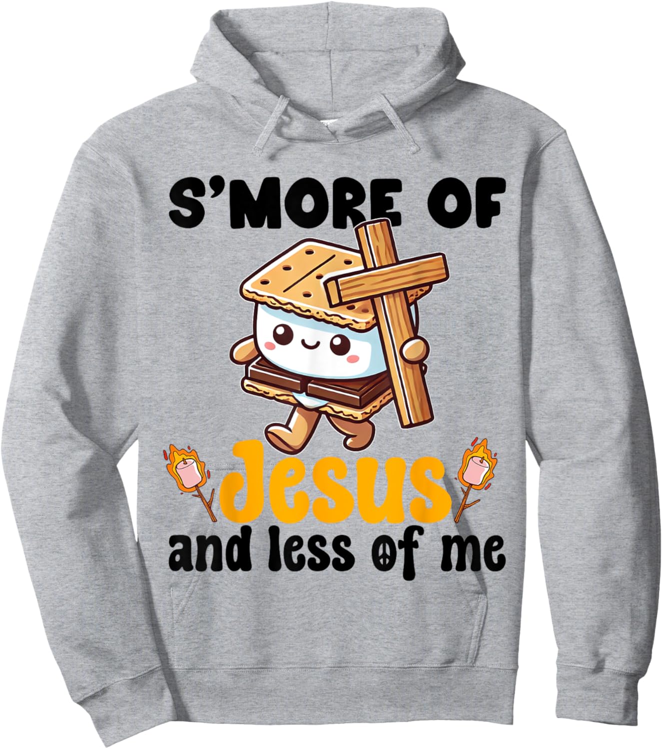 S'more of Jesus and Less of Me Funny Christian Hoodie - Hoodie | Ash