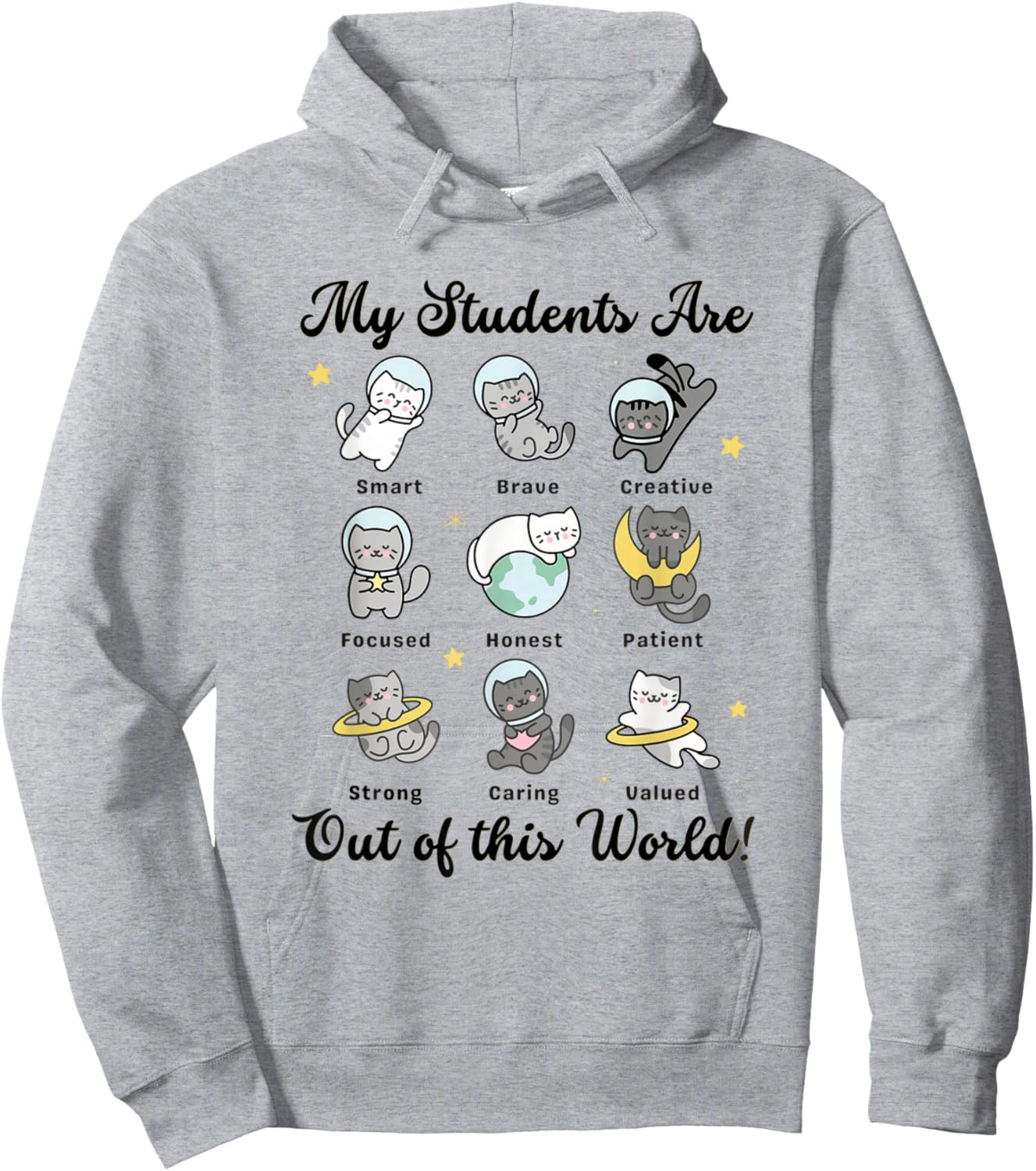 Cute Teacher Kawaii Cat Lover Teacher Back to School Hoodie - Hoodie | Ash