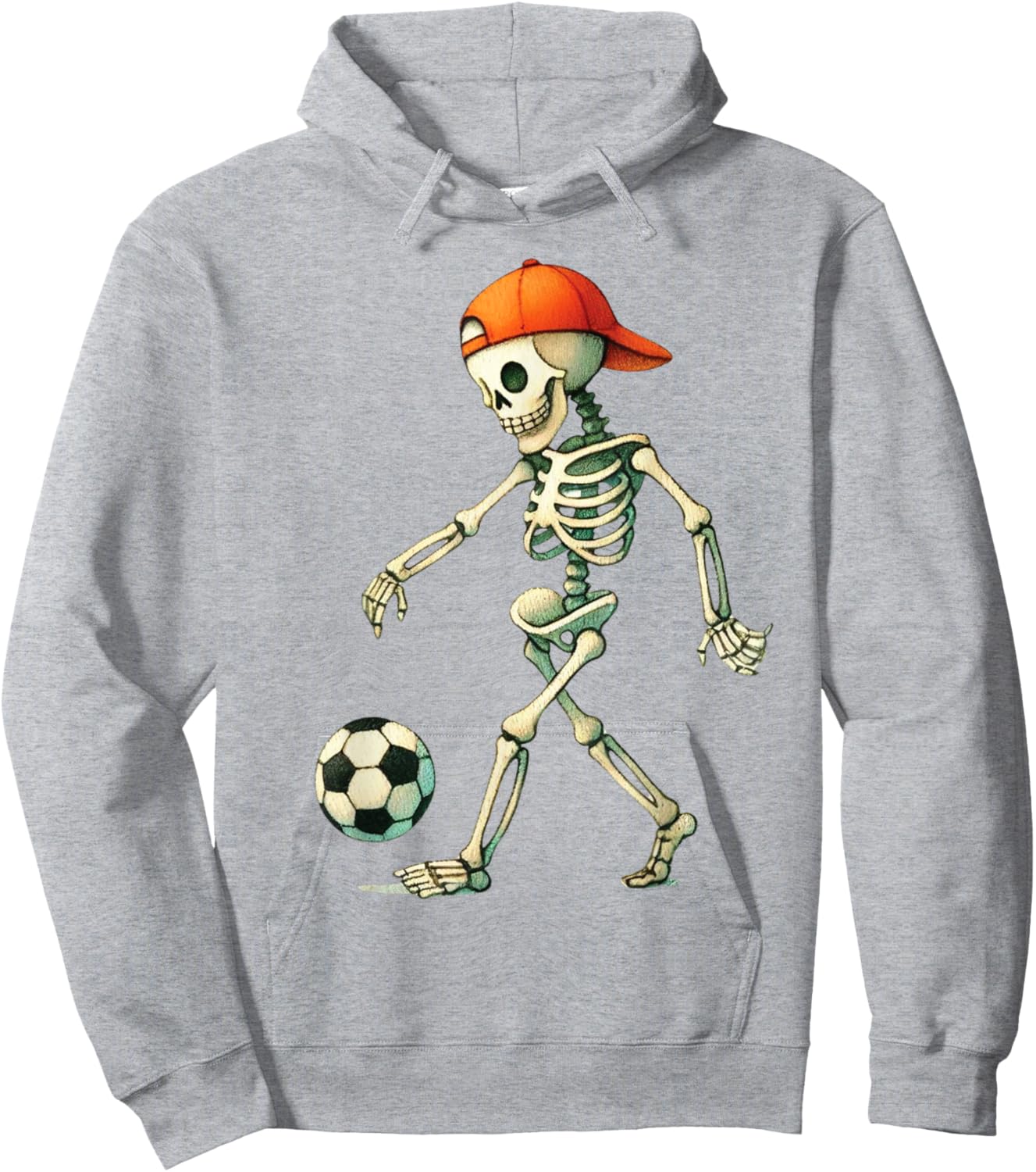 Skeleton Soccer Halloween Costume Funny Men Boys Kids Hoodie - Hoodie | Ash