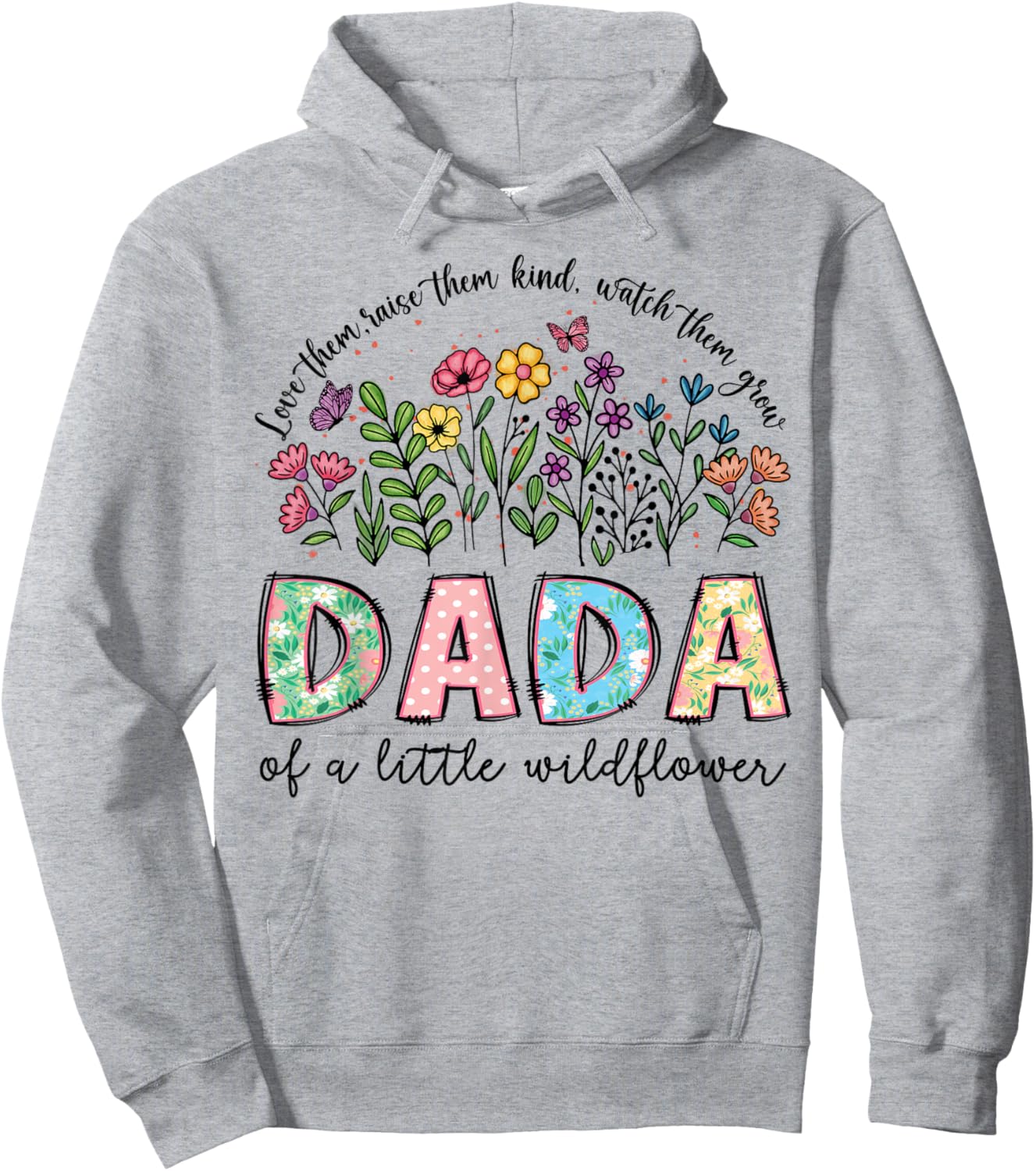 Dada of The Little Wildflower Birthday Girl Floral Hoodie - Hoodie | Ash