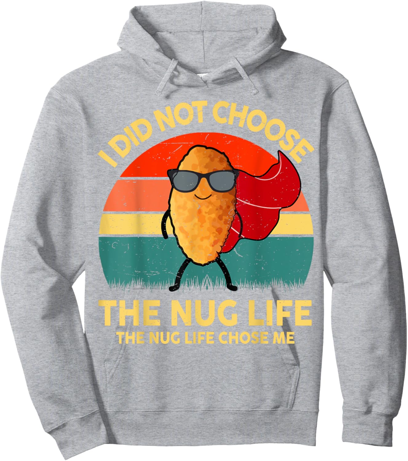 Kids Nug-Life Toddler Boy Funny I Love Chicken Nuggets Retro Hoodie - Hoodie | Ash