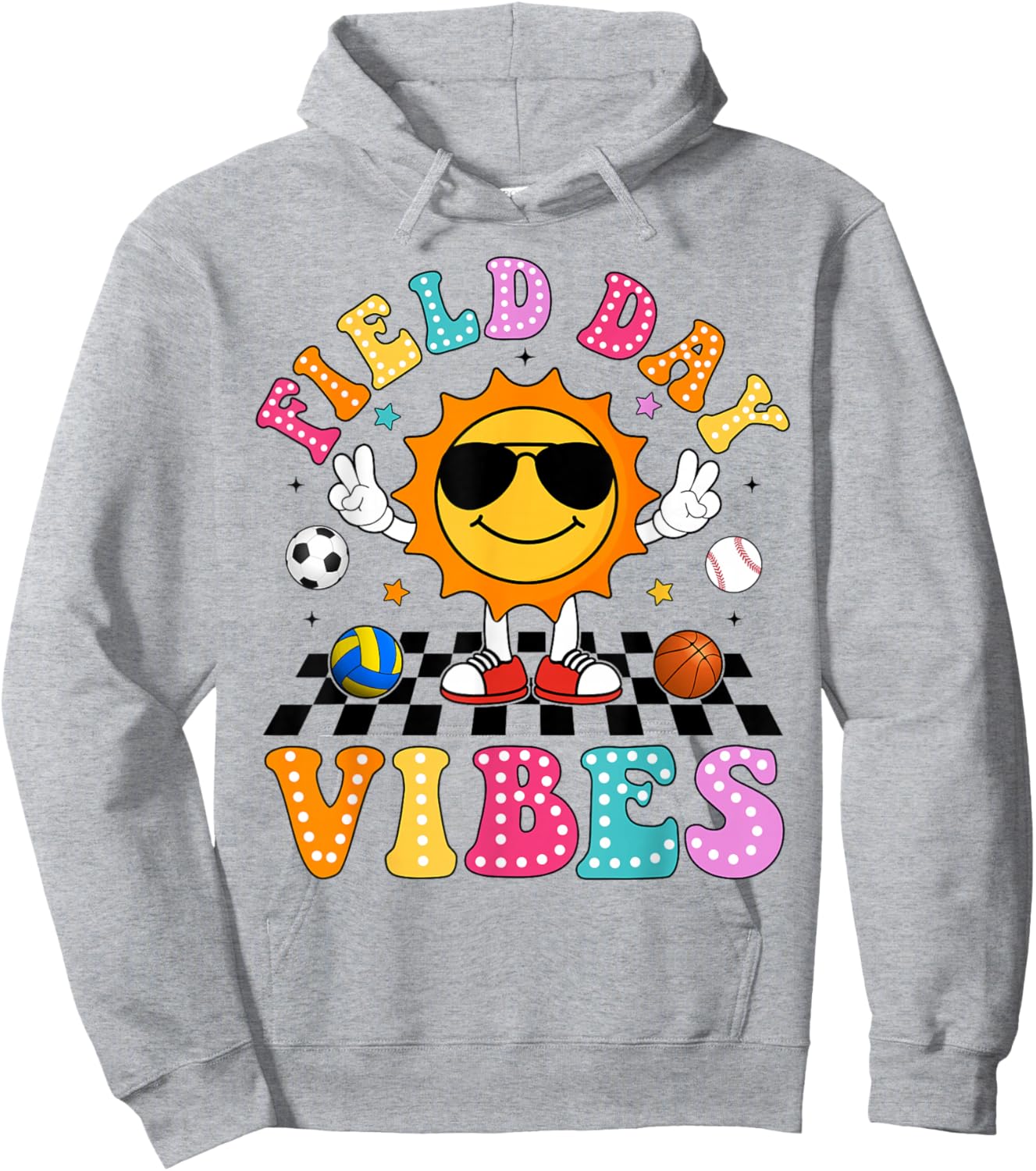 Field Day Vibes Shirt for Teacher Kids Happy Field Day 2026 Hoodie - Hoodie | Ash