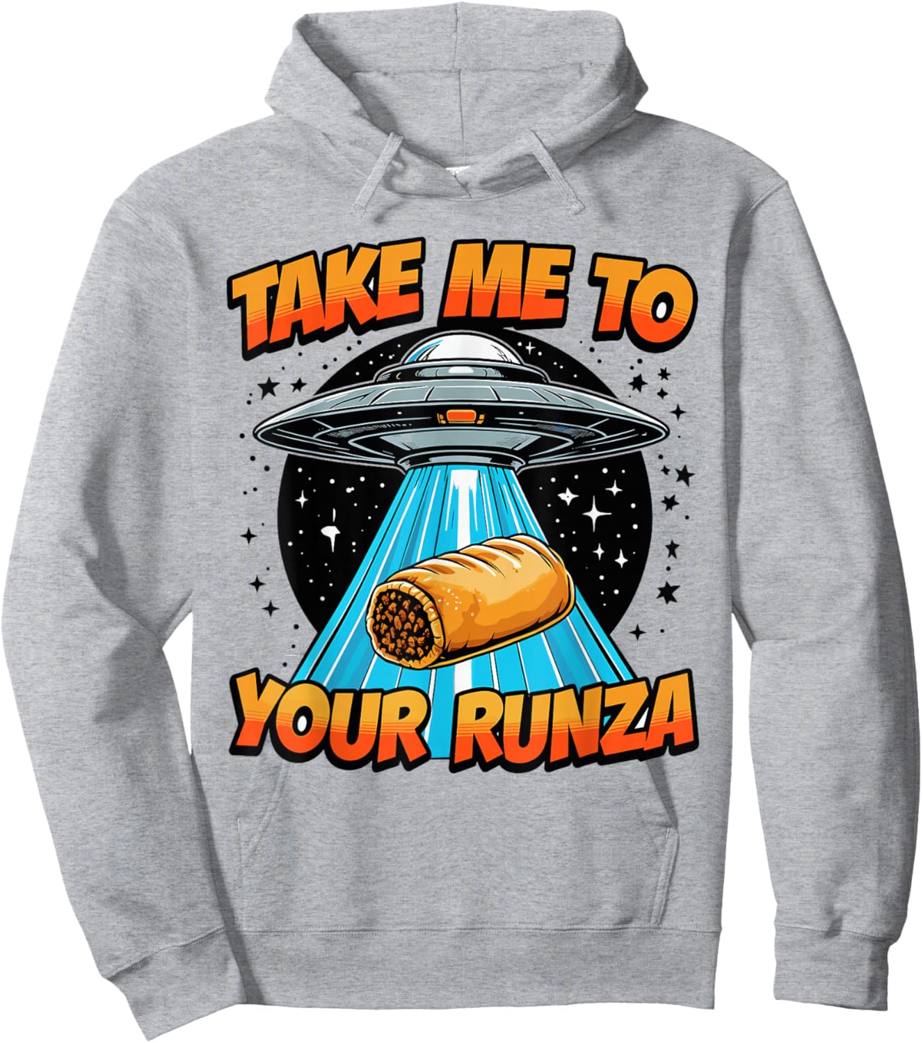 Take Me to Your Runza UFO Abduction Midwest Nebraska Runza Hoodie - Hoodie | Ash