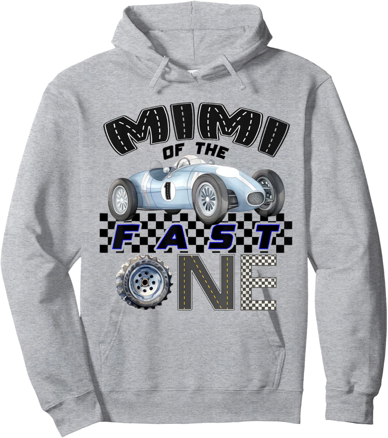 Mimi of The Fast One Birthday 1st Race Car Family Hoodie - Hoodie | Ash